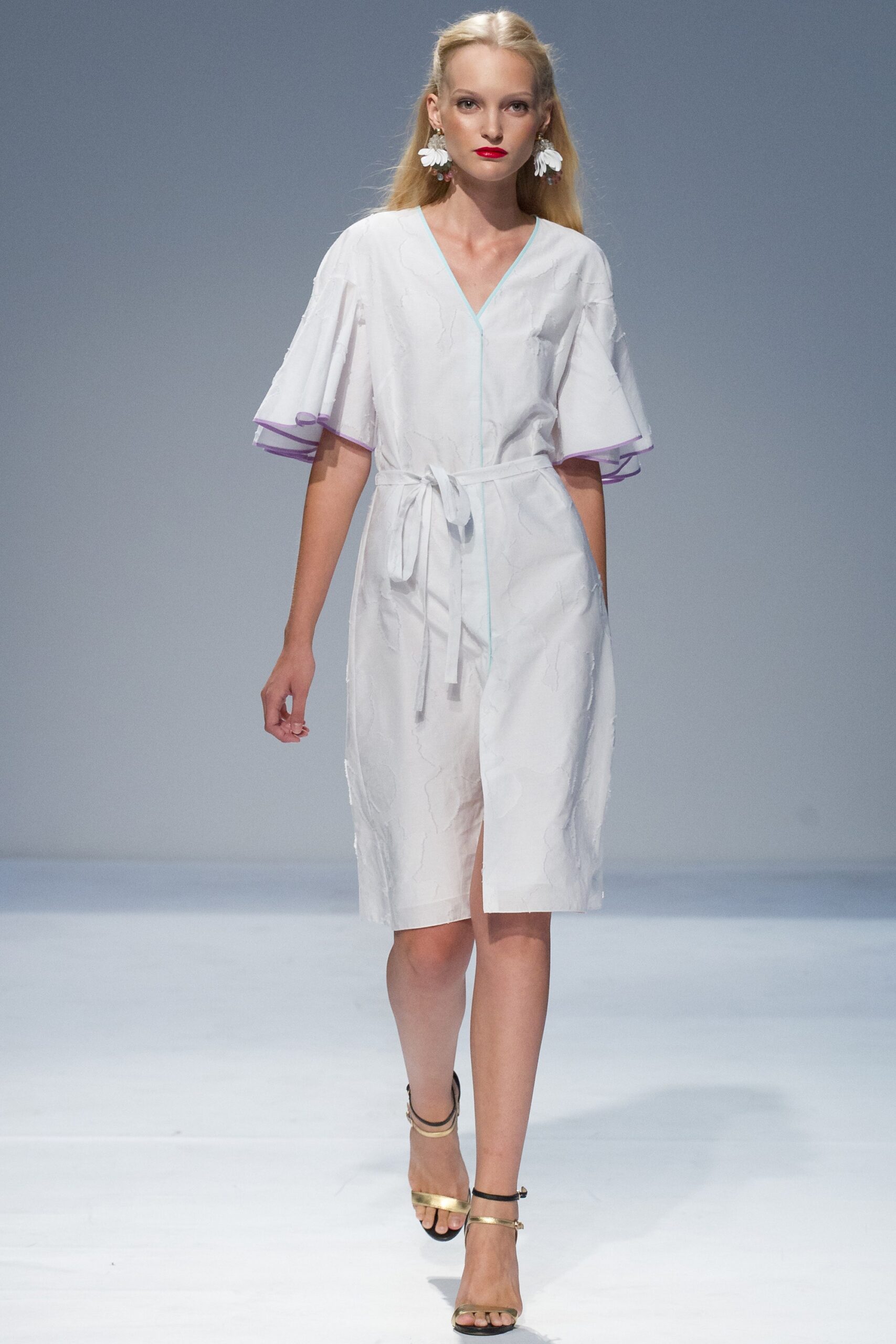 white relaxed midi dress