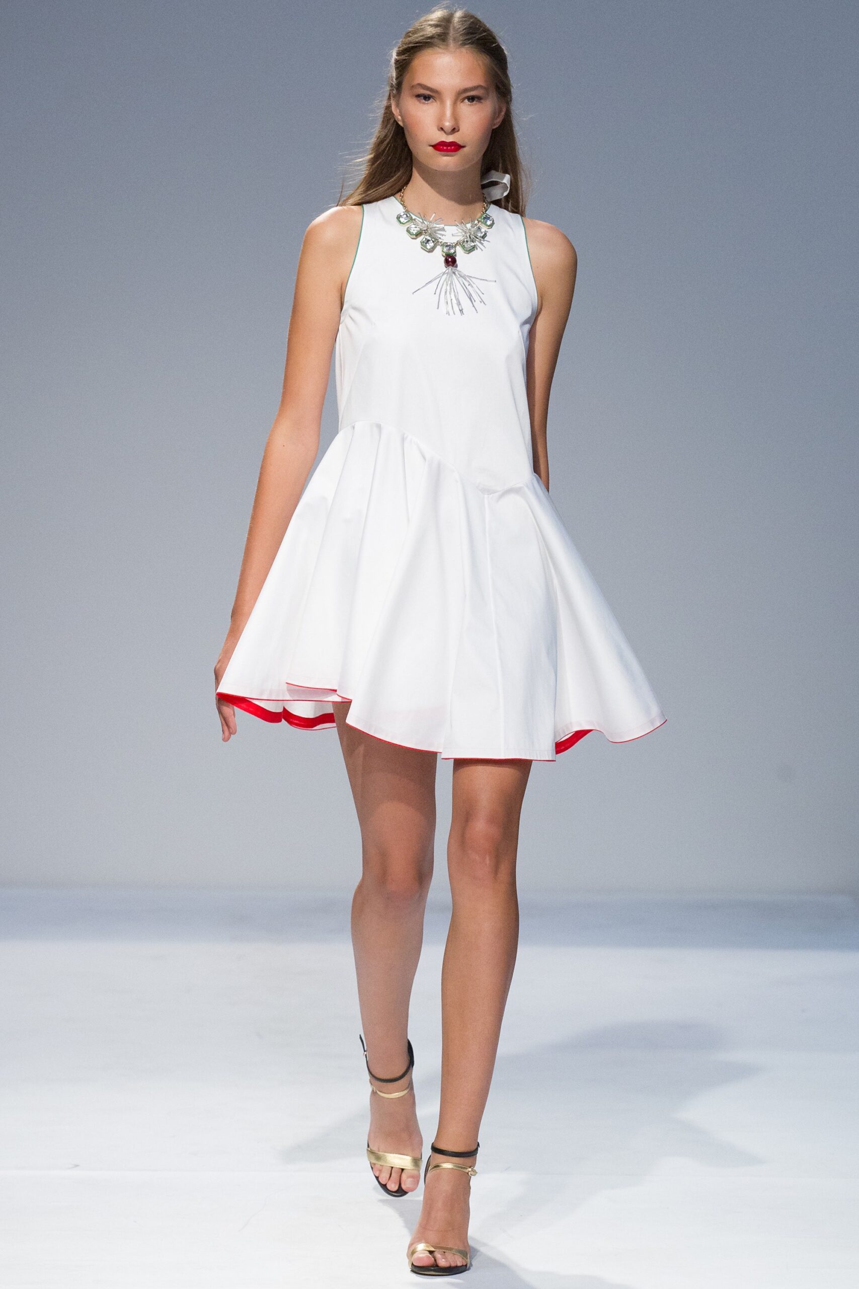white cotton sleeveless mini dress