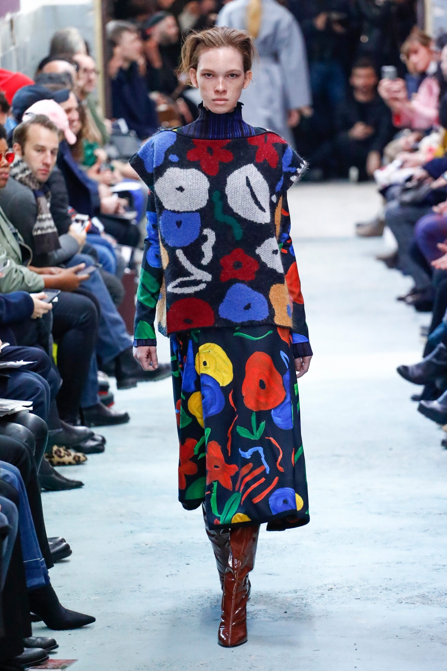 relaxed printed midi dress