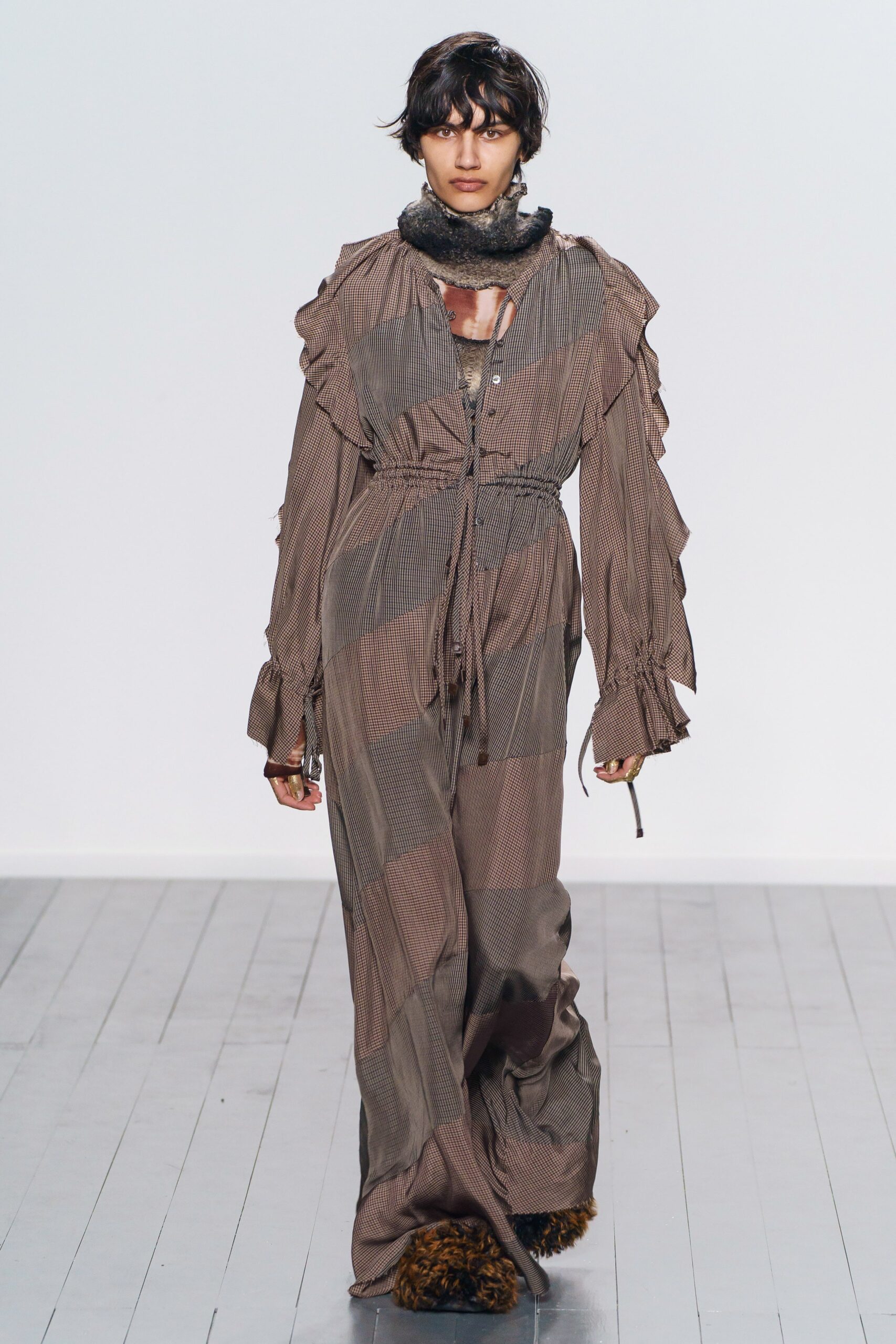 brown beige relaxed maxi dress