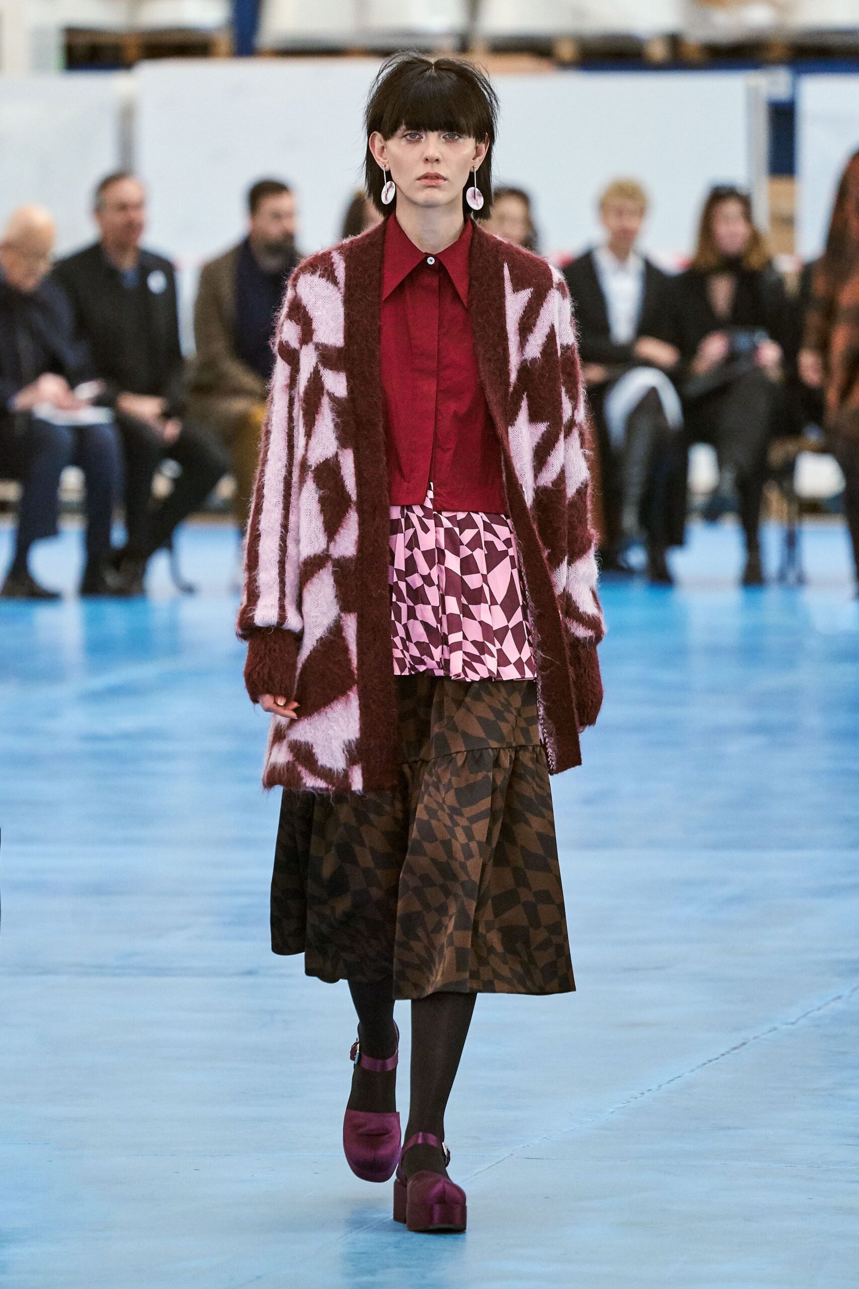 pink brown layered cardigan outfit