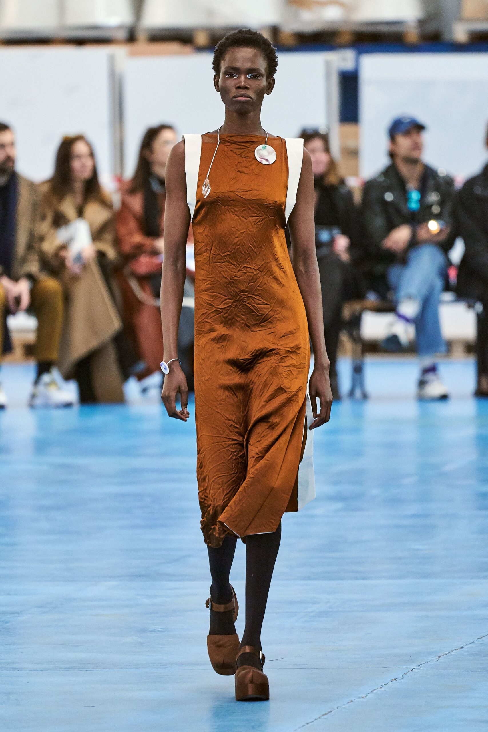 brown silk sleeveless dress
