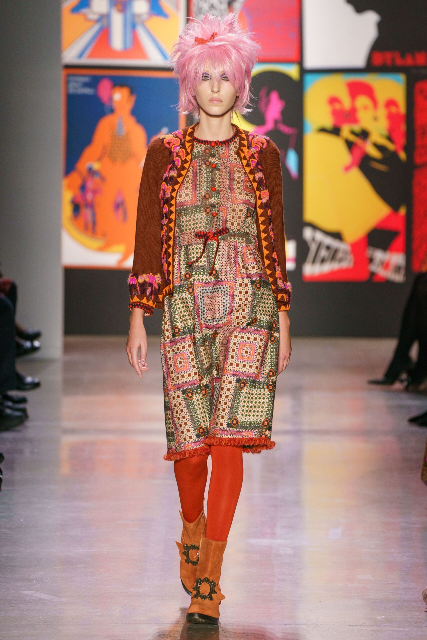 multi-colored relaxed mini dress