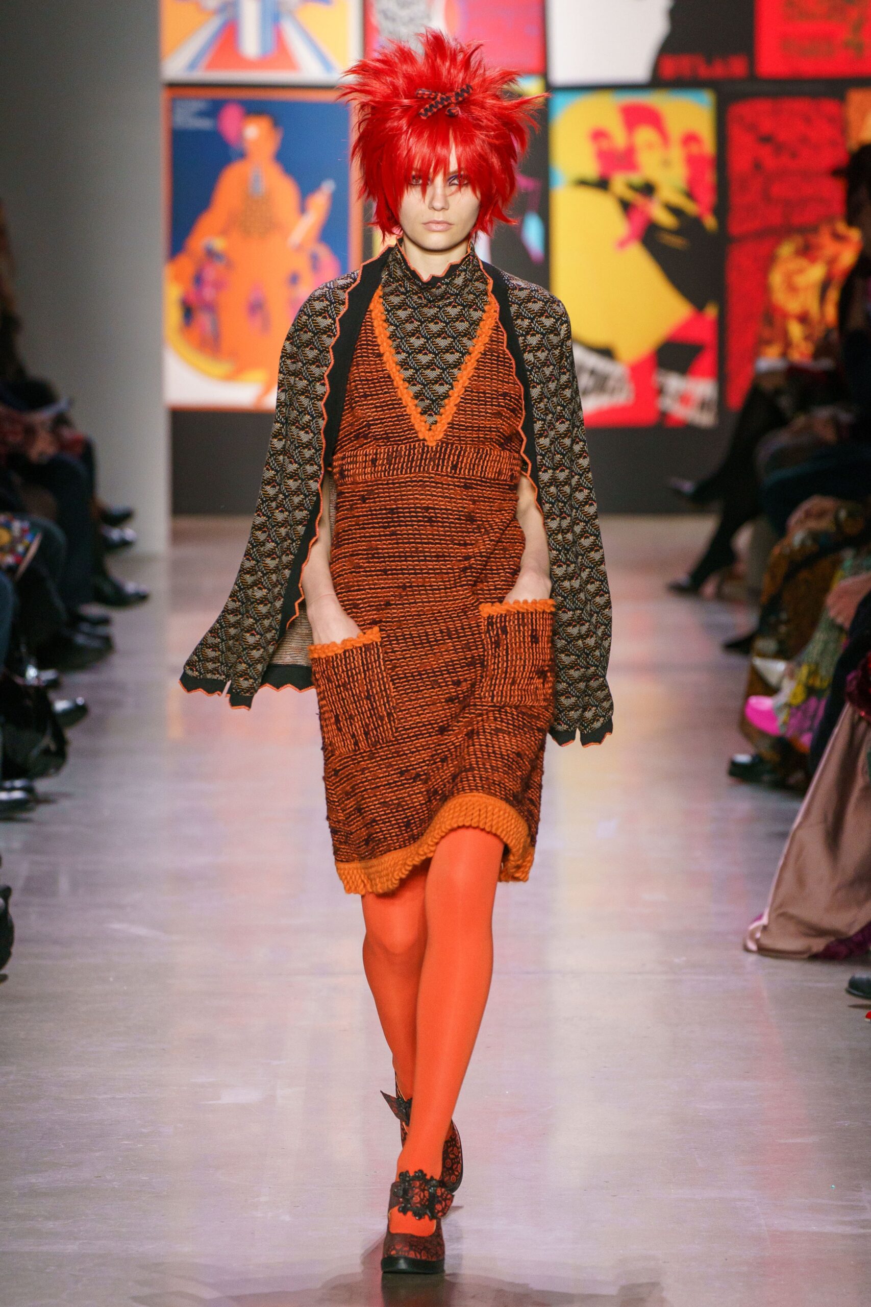 orange and black layered dress