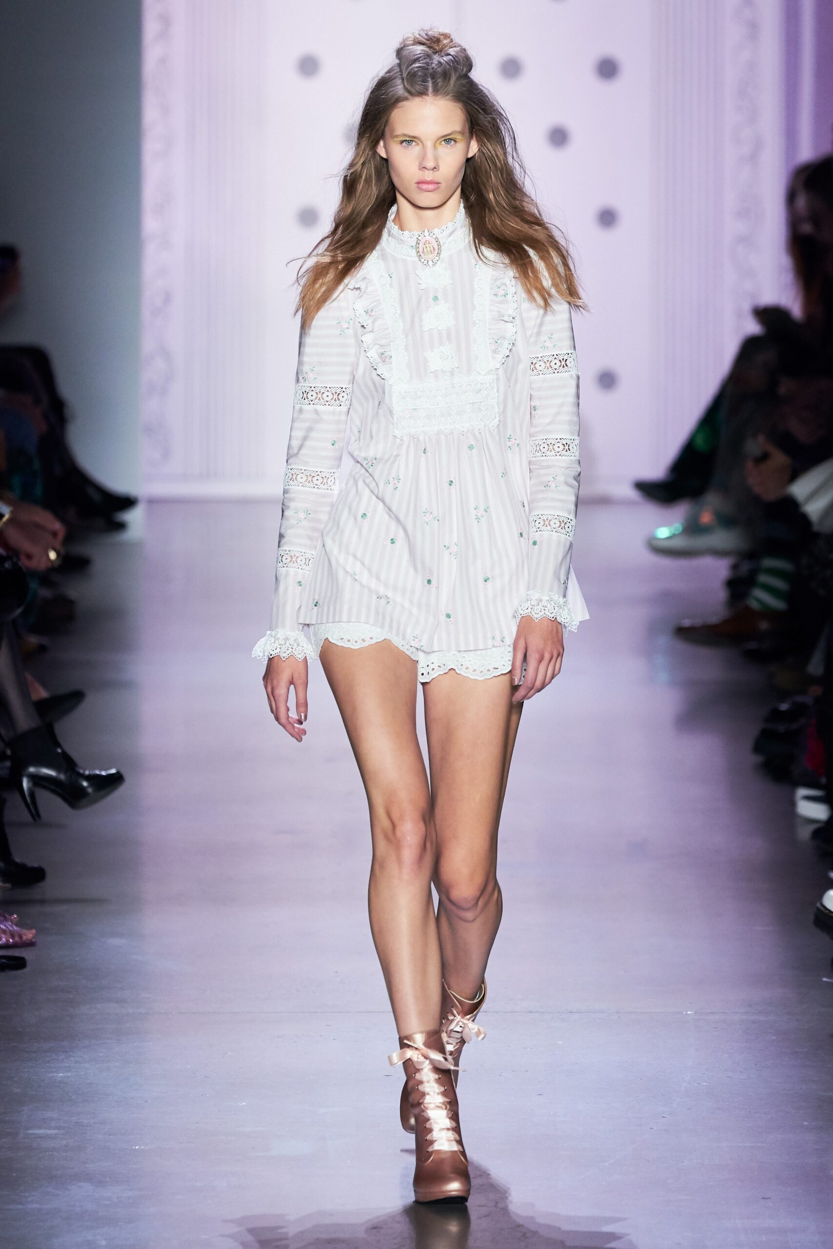 white mini dress with ruffles