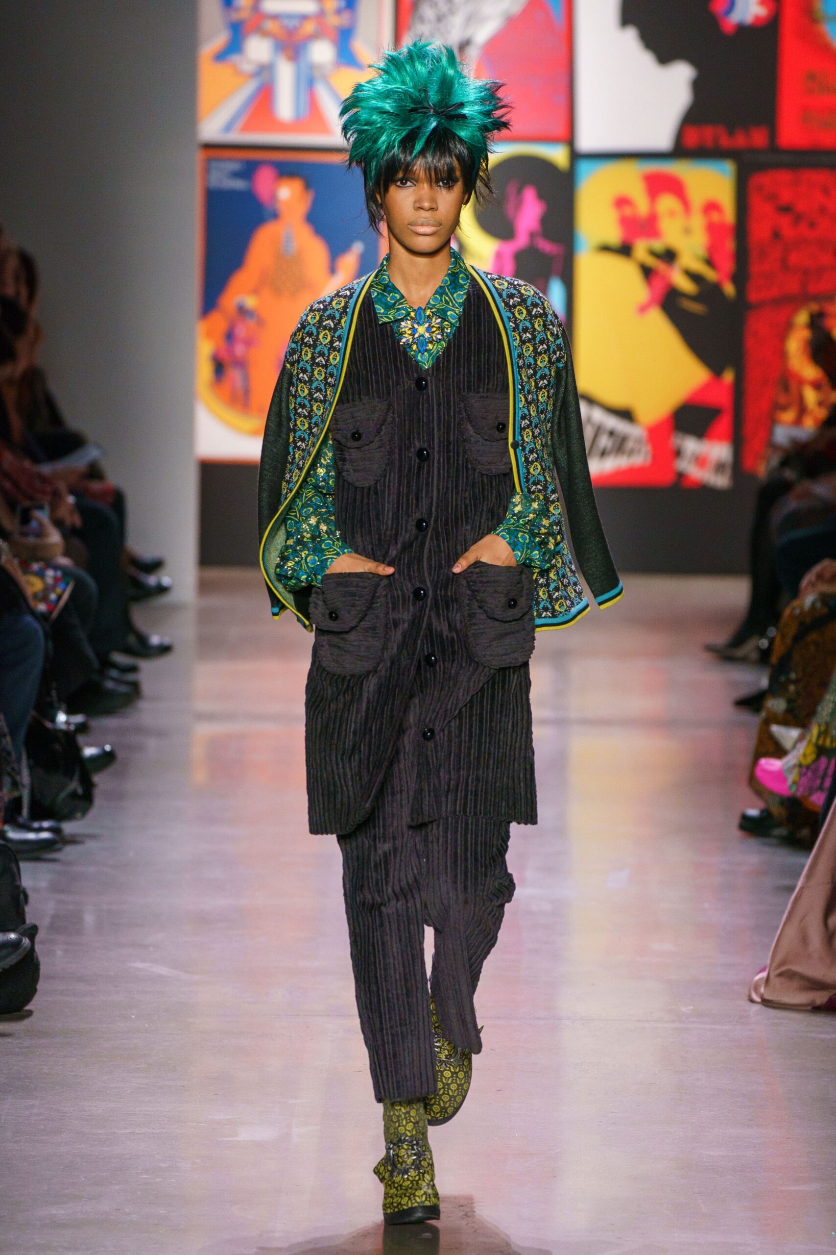 black fitted jacket with printed shirt