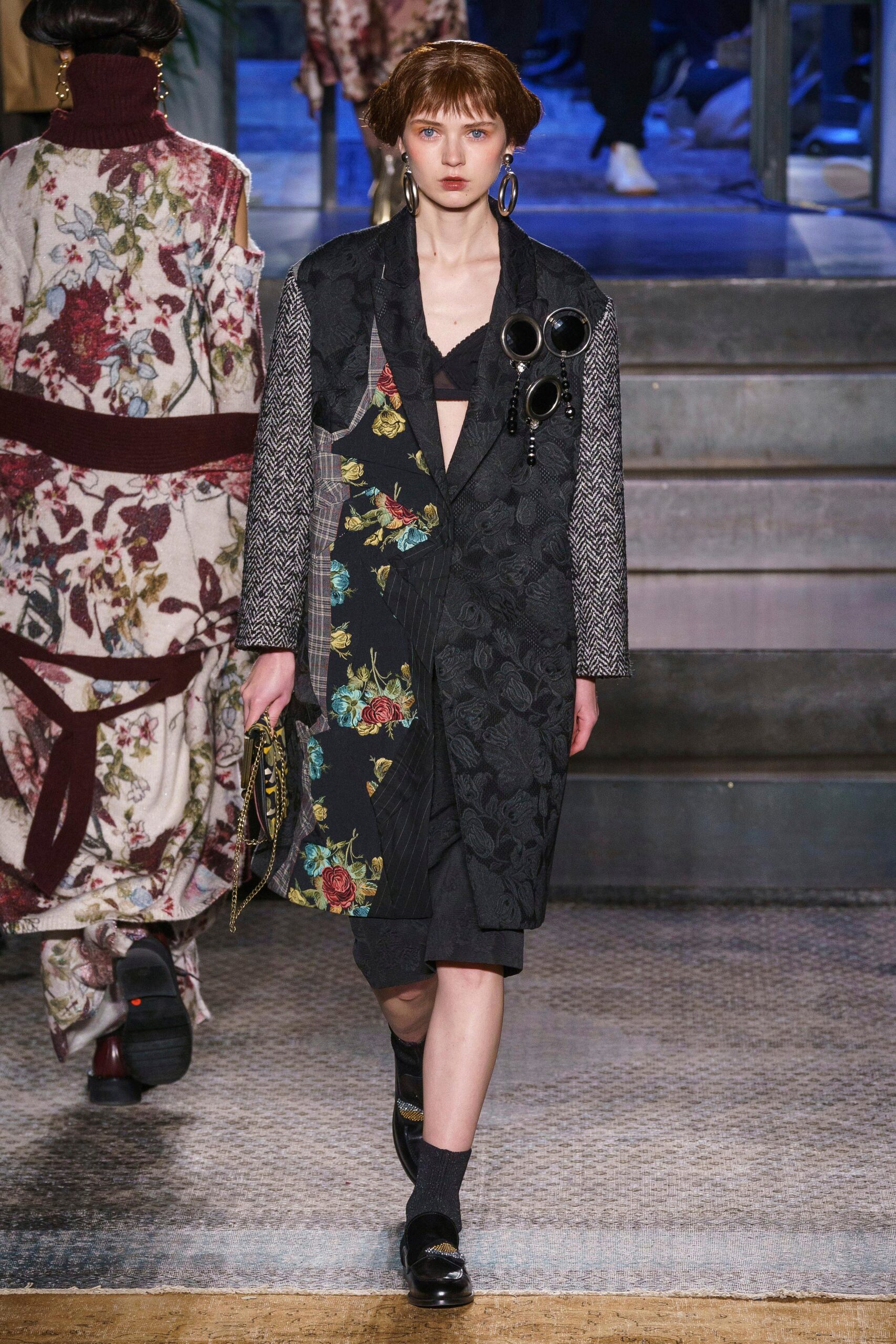 black multi-layered coat with top