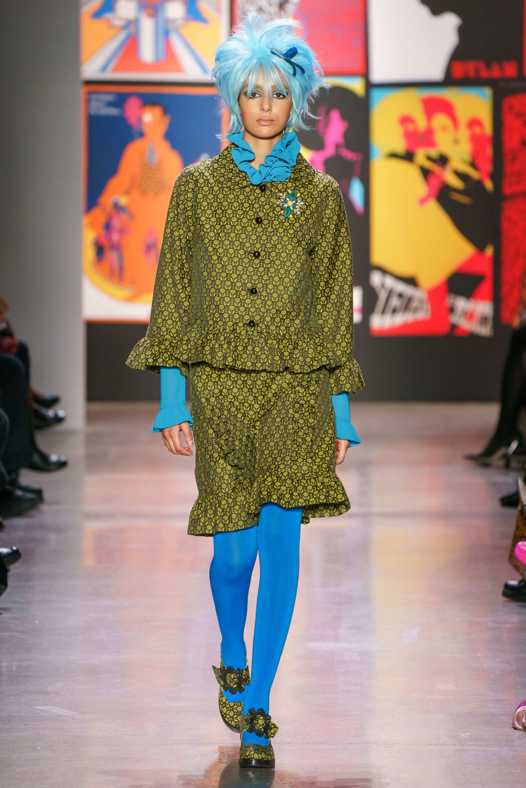 green and blue mini dress