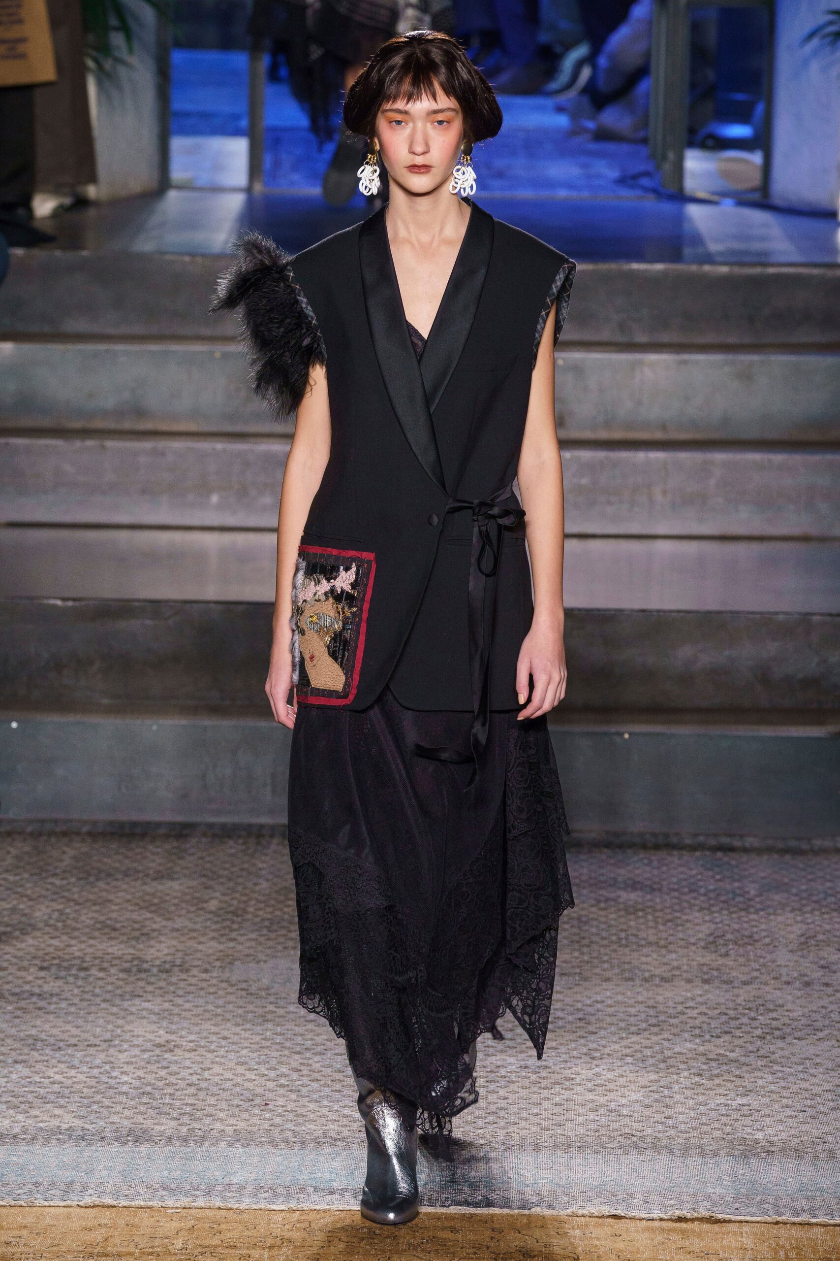 black silk vest and dress
