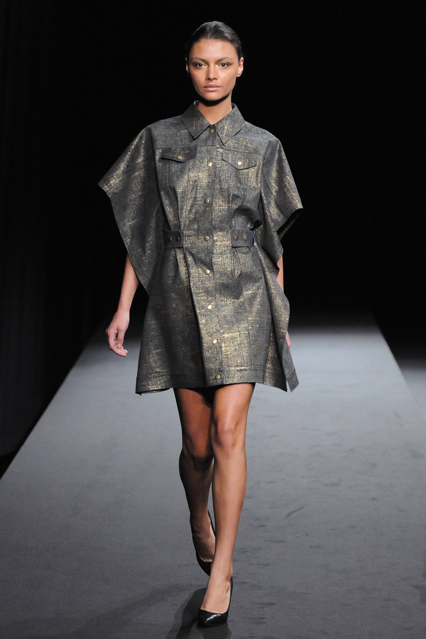 black and gold metallic dress