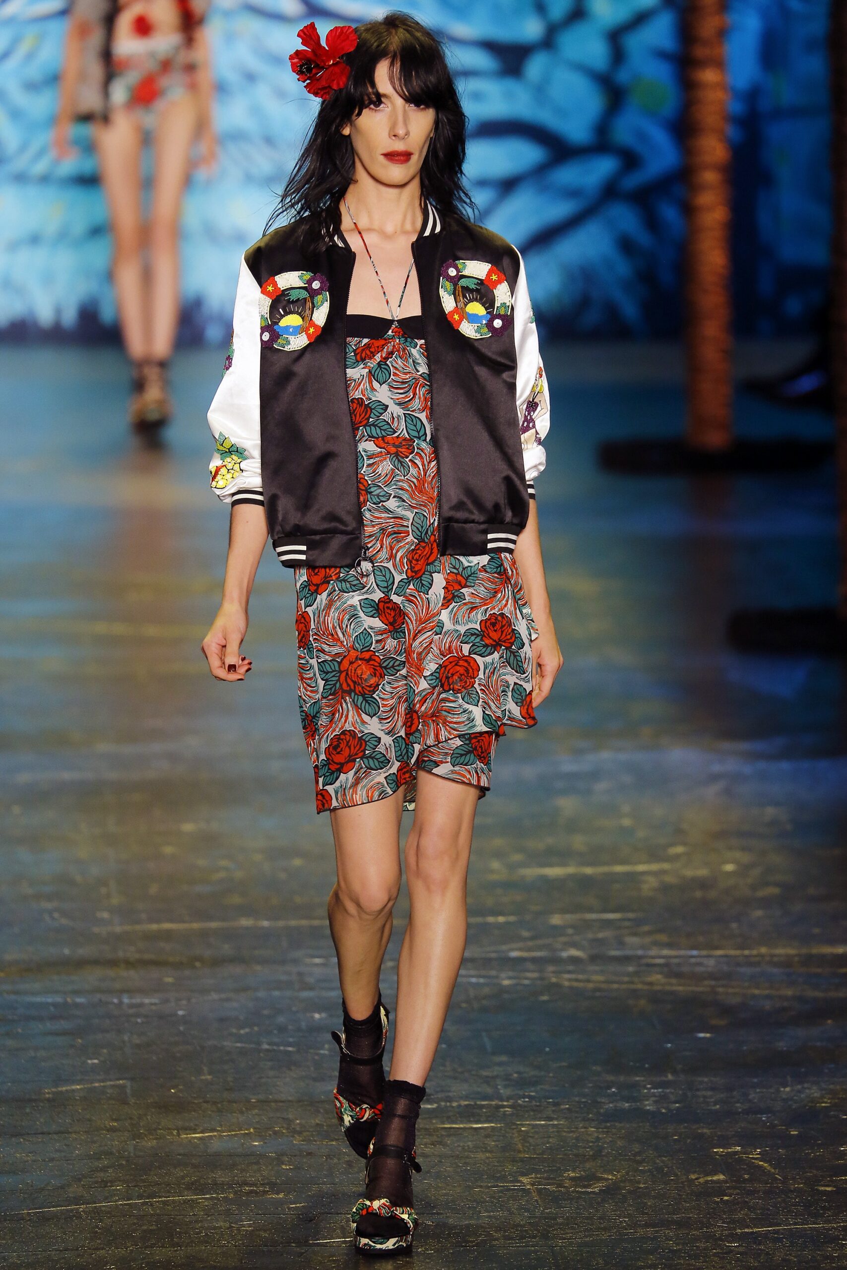floral mini dress with jacket