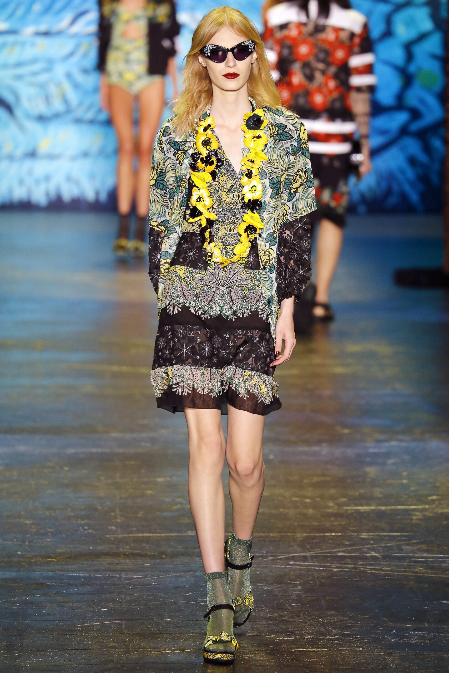 multi-patterned mini dress