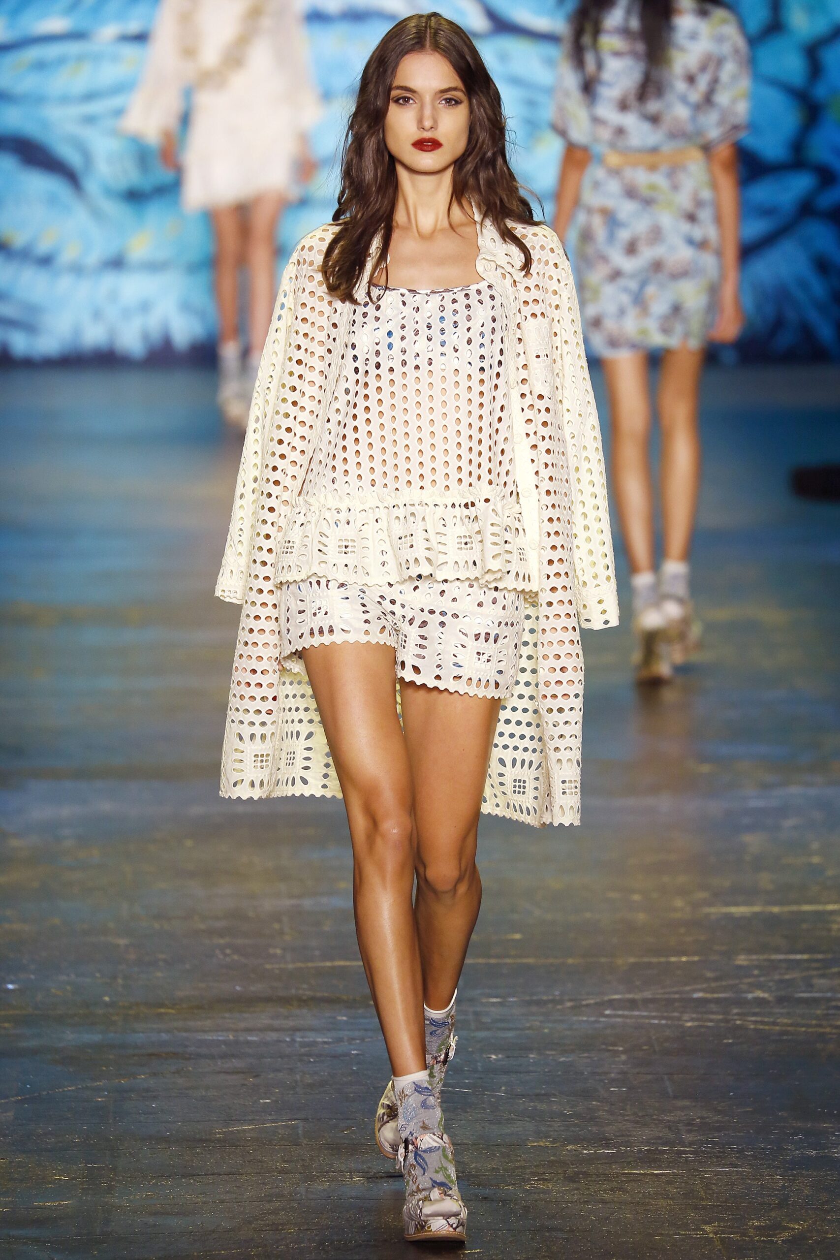 white layered top and shorts