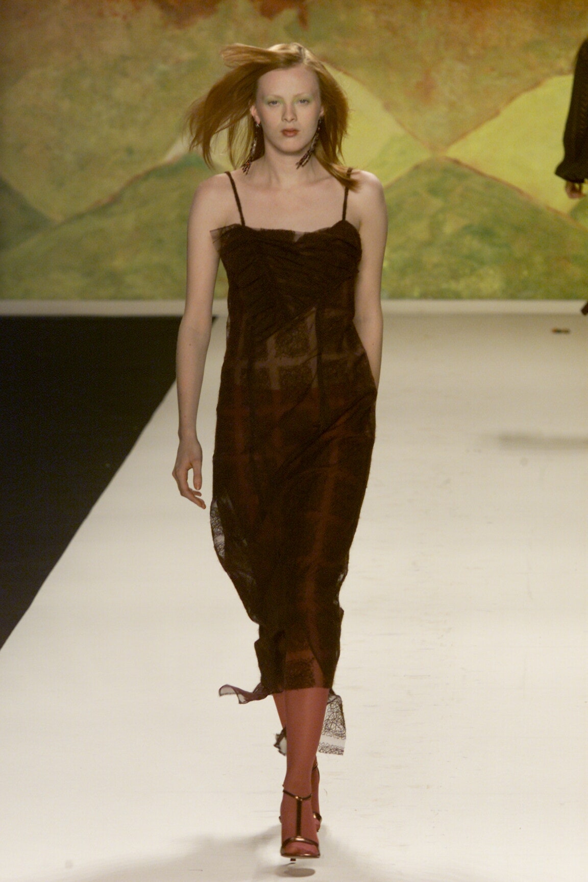 brown silk sleeveless dress