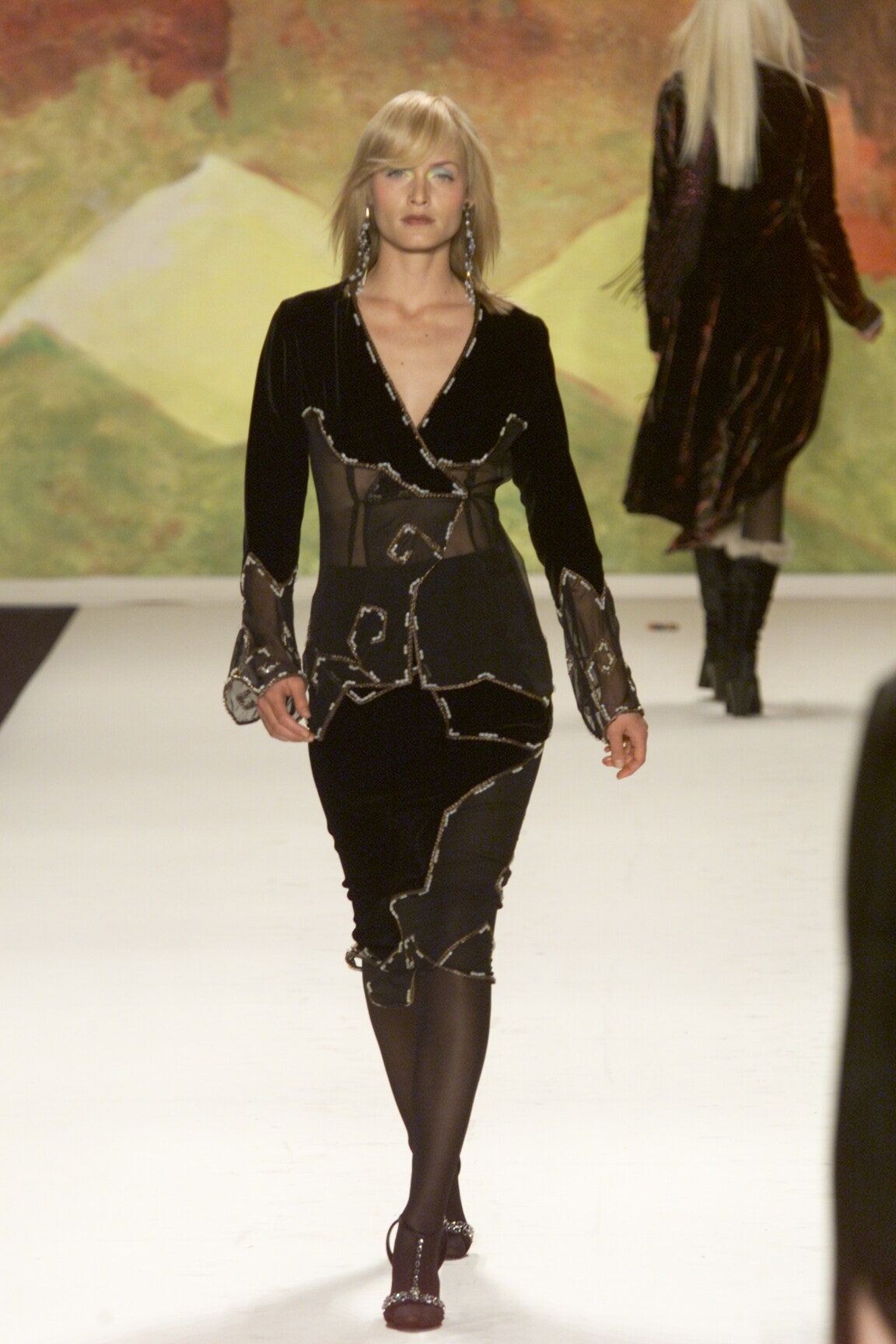 black fitted silk dress