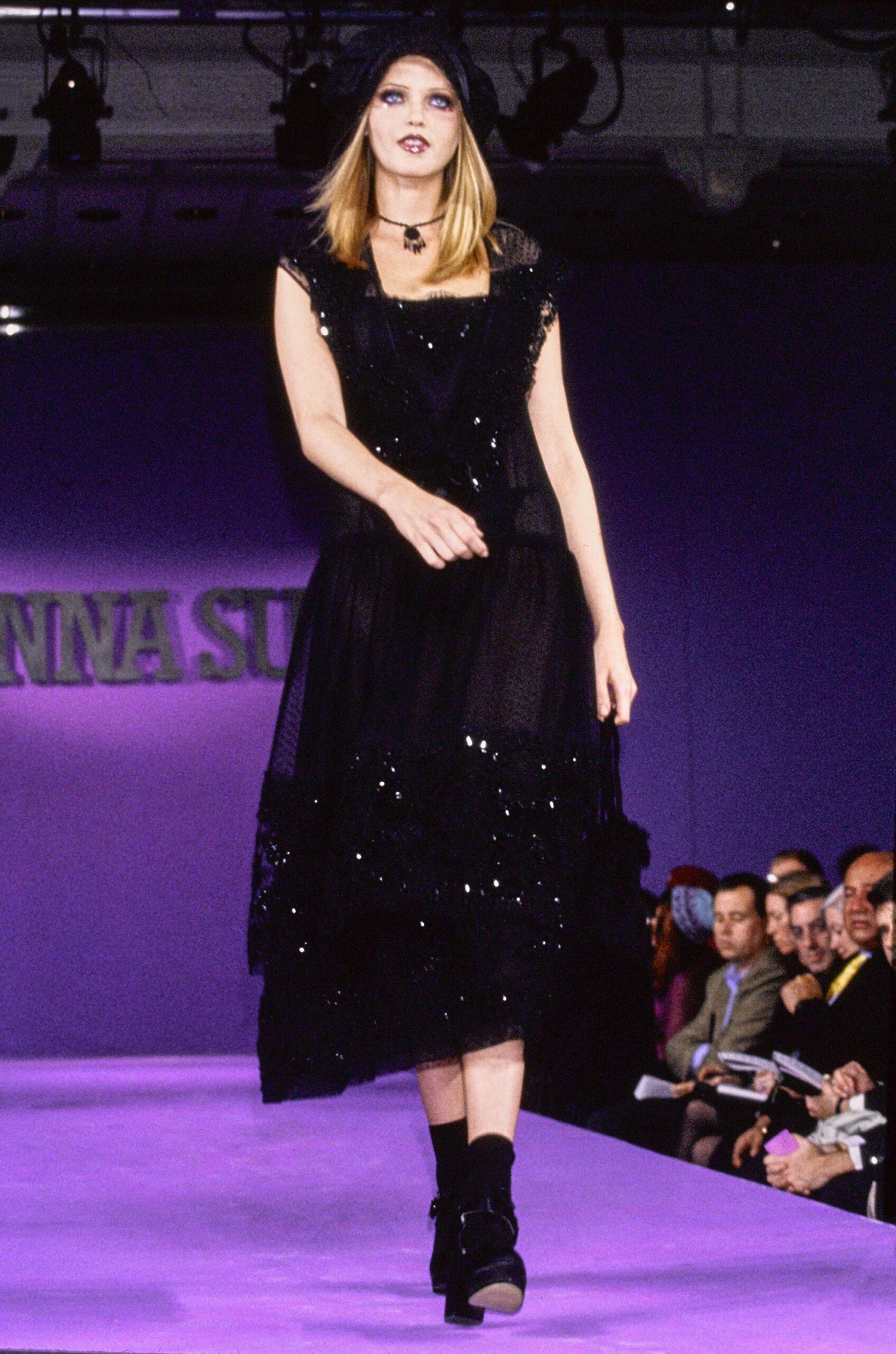 black sheer embellished midi dress