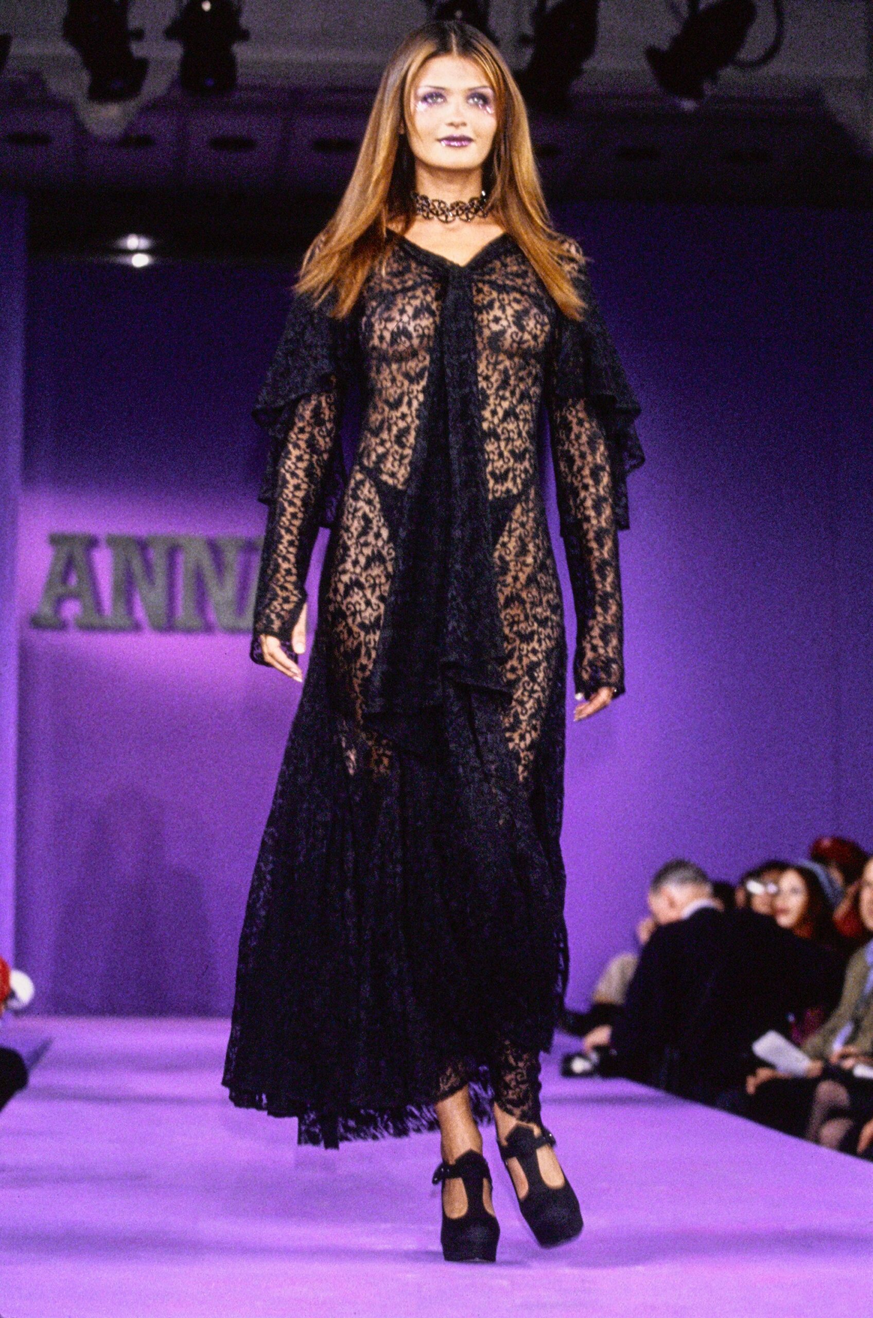 black lace fitted maxi dress