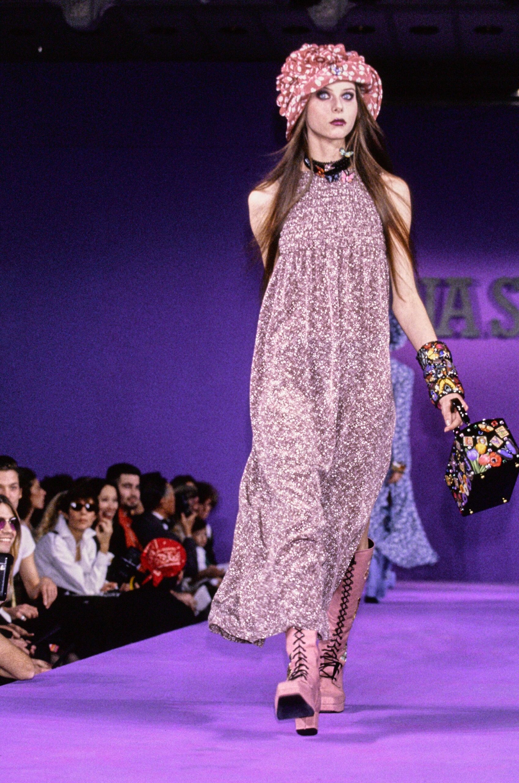 pink relaxed maxi dress with accessories