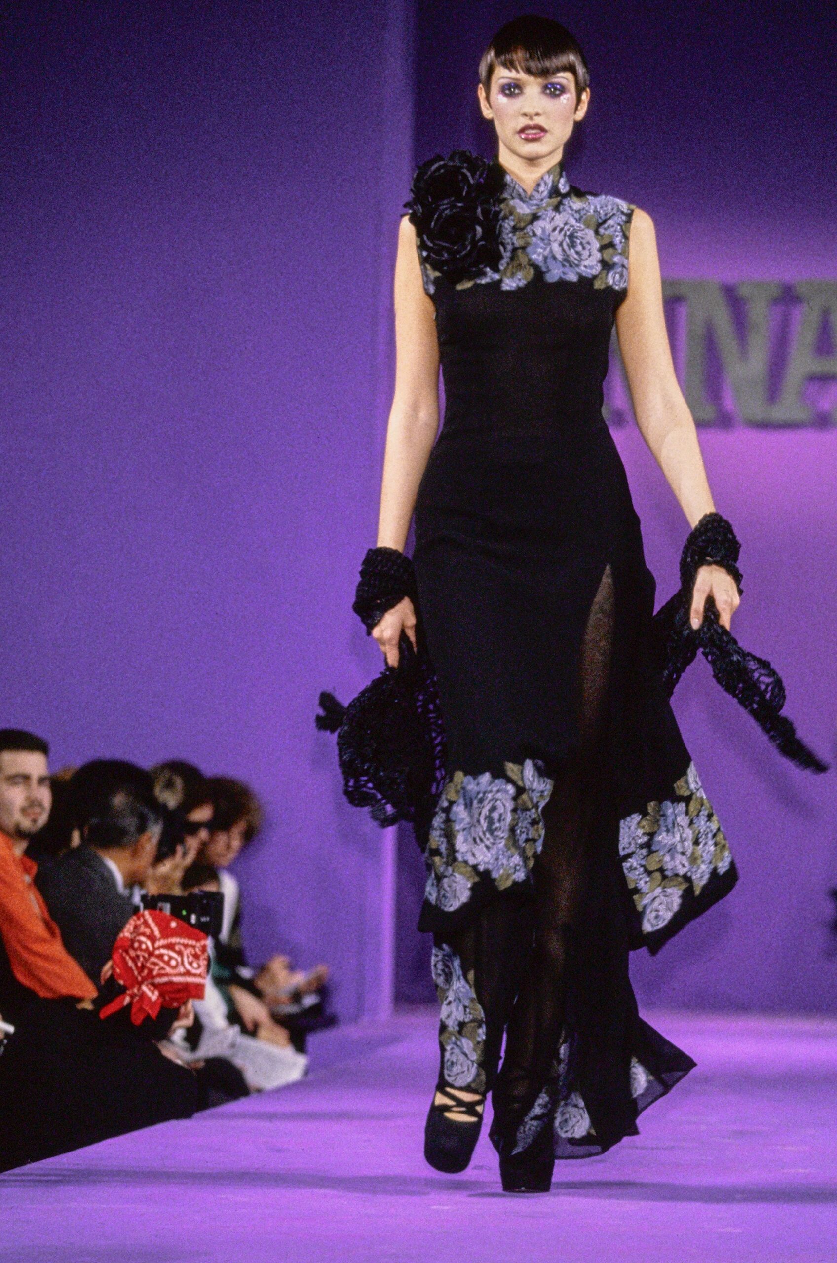 black silk sleeveless dress