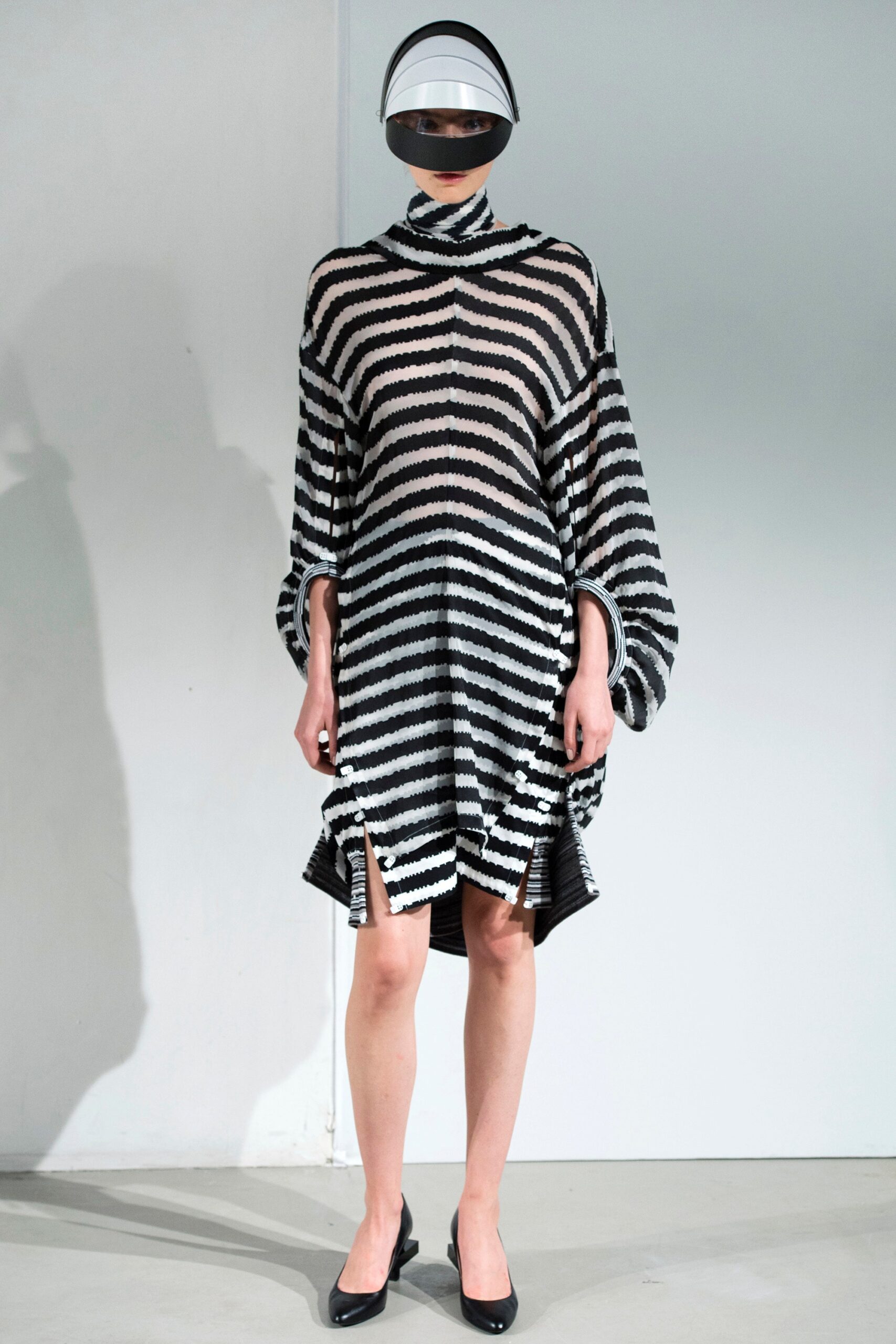 black and white striped dress