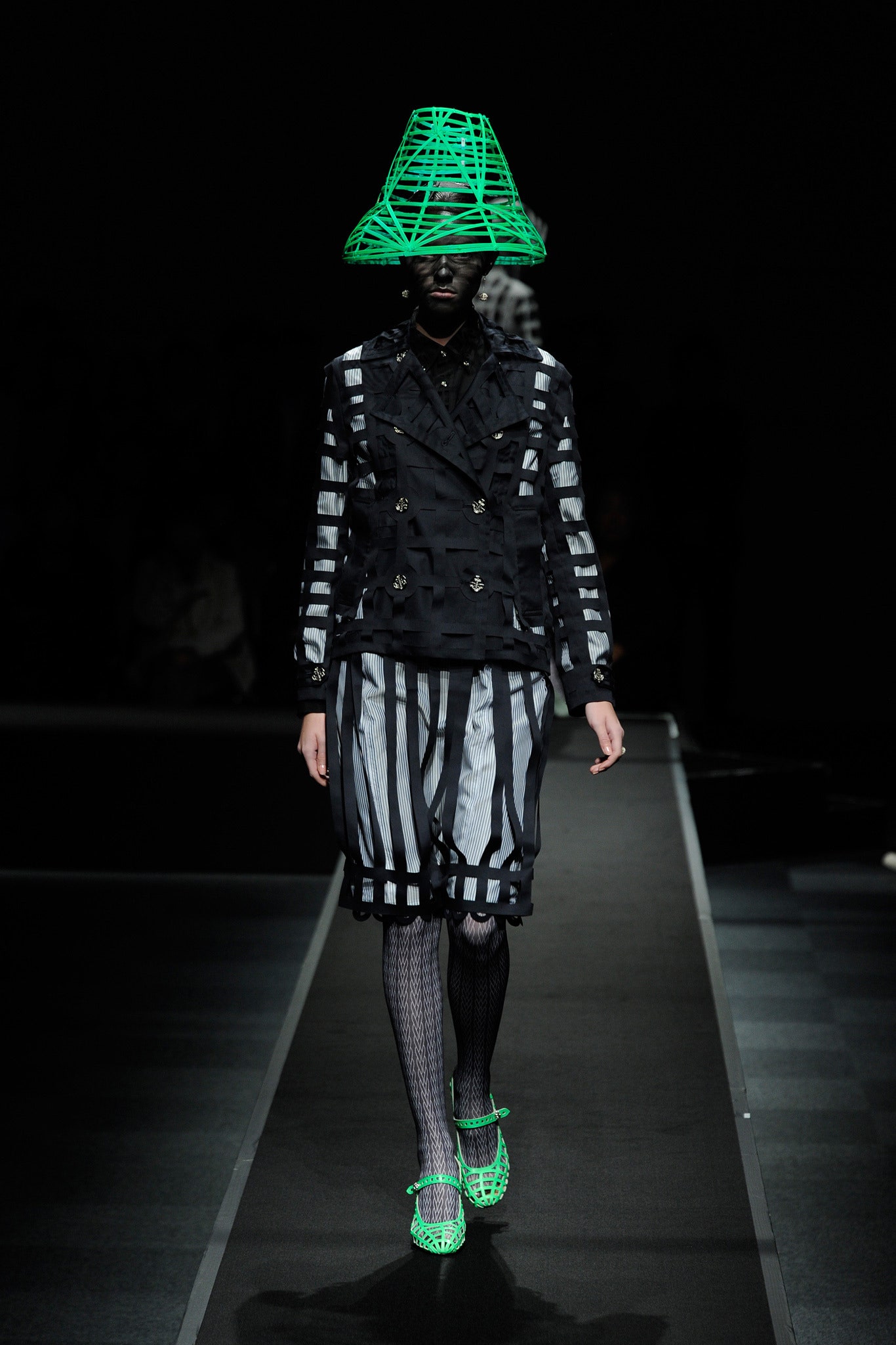 green vinyl structured hat