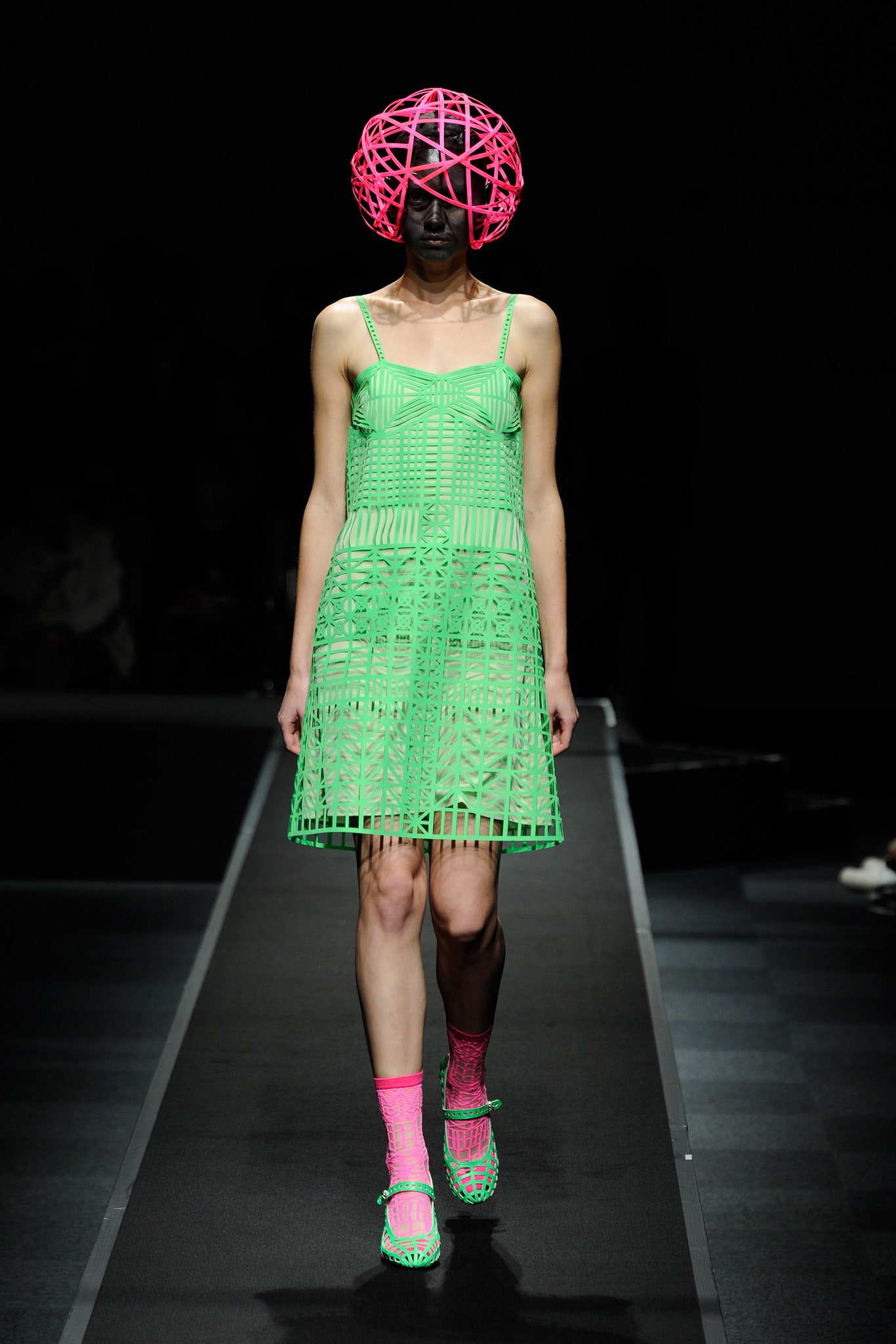 green mesh mini dress