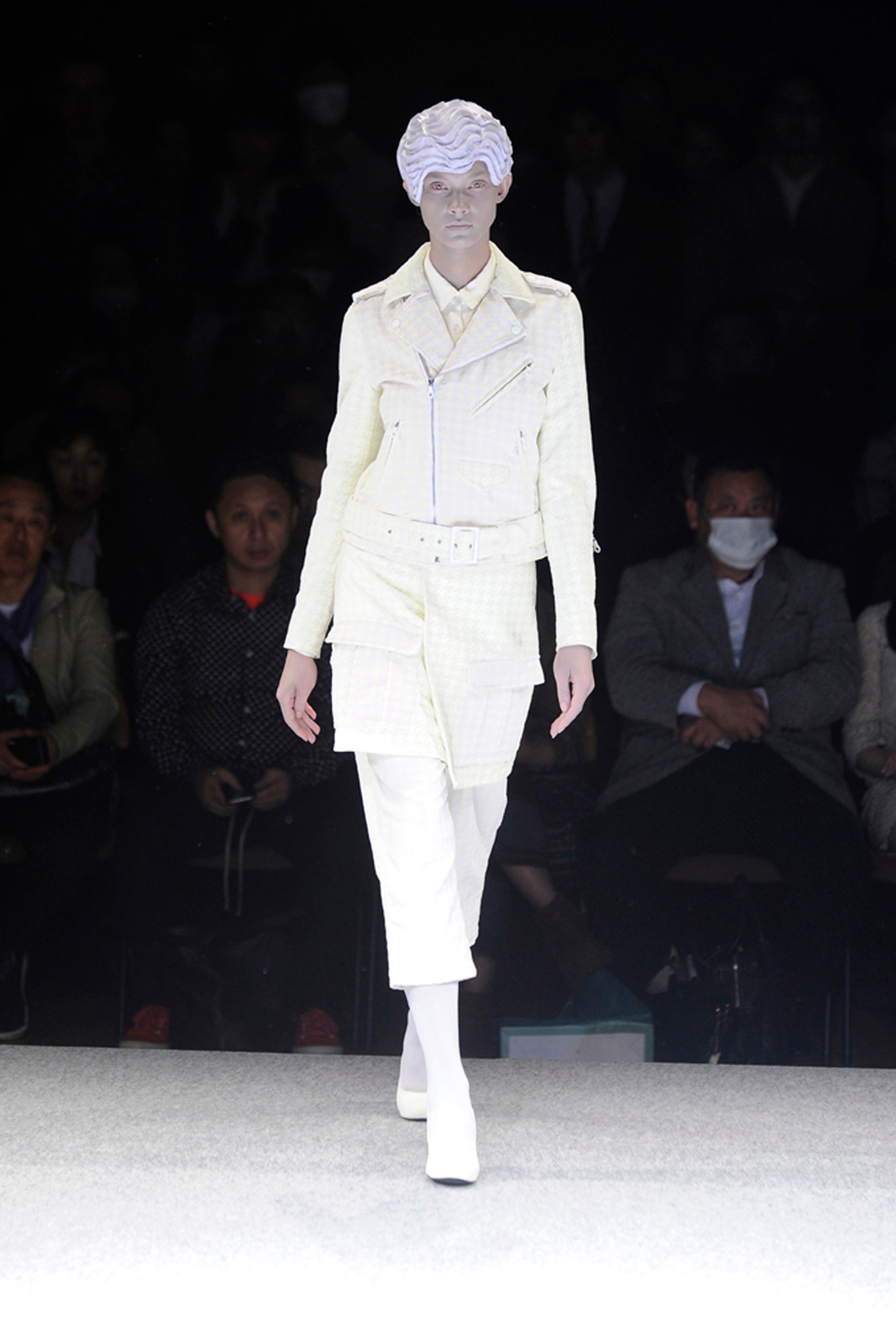 white fitted jacket and tailored pants