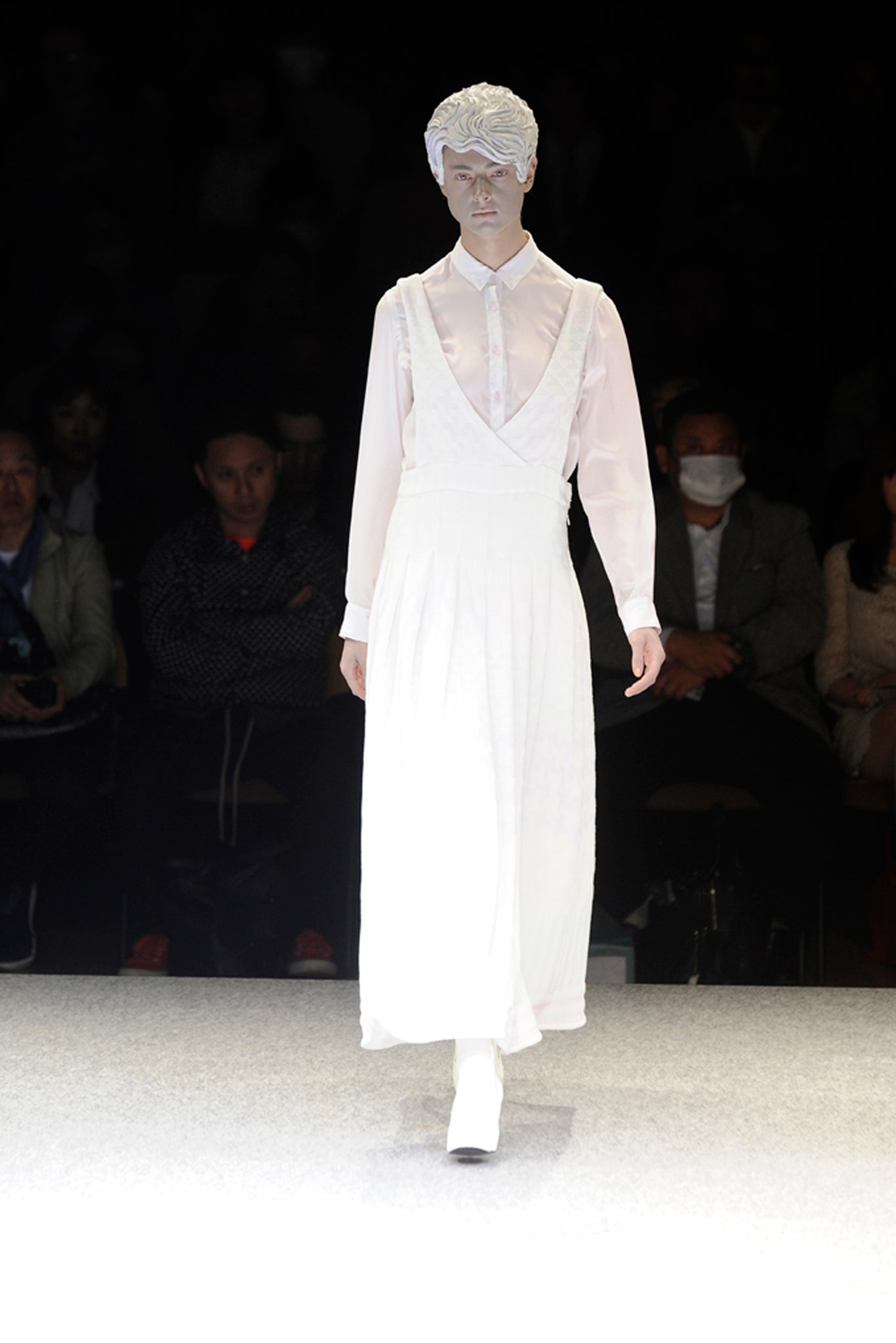 white fitted maxi dress