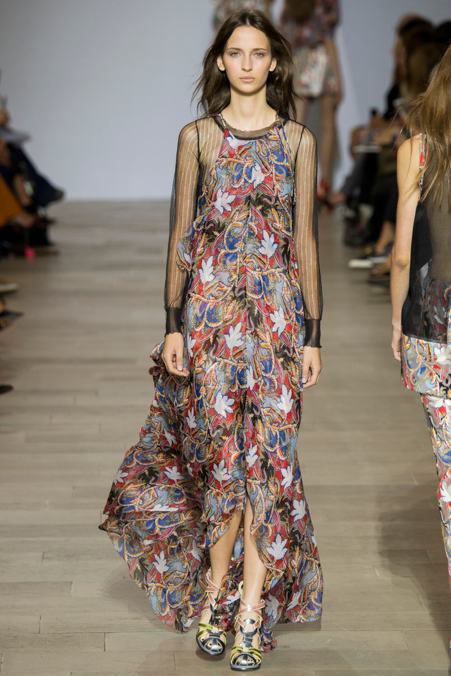 multi-colored flowing maxi dress