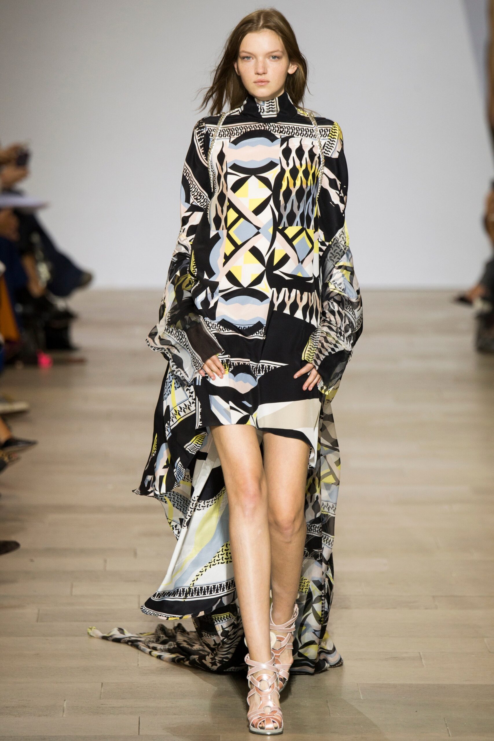 black and white printed midi dress