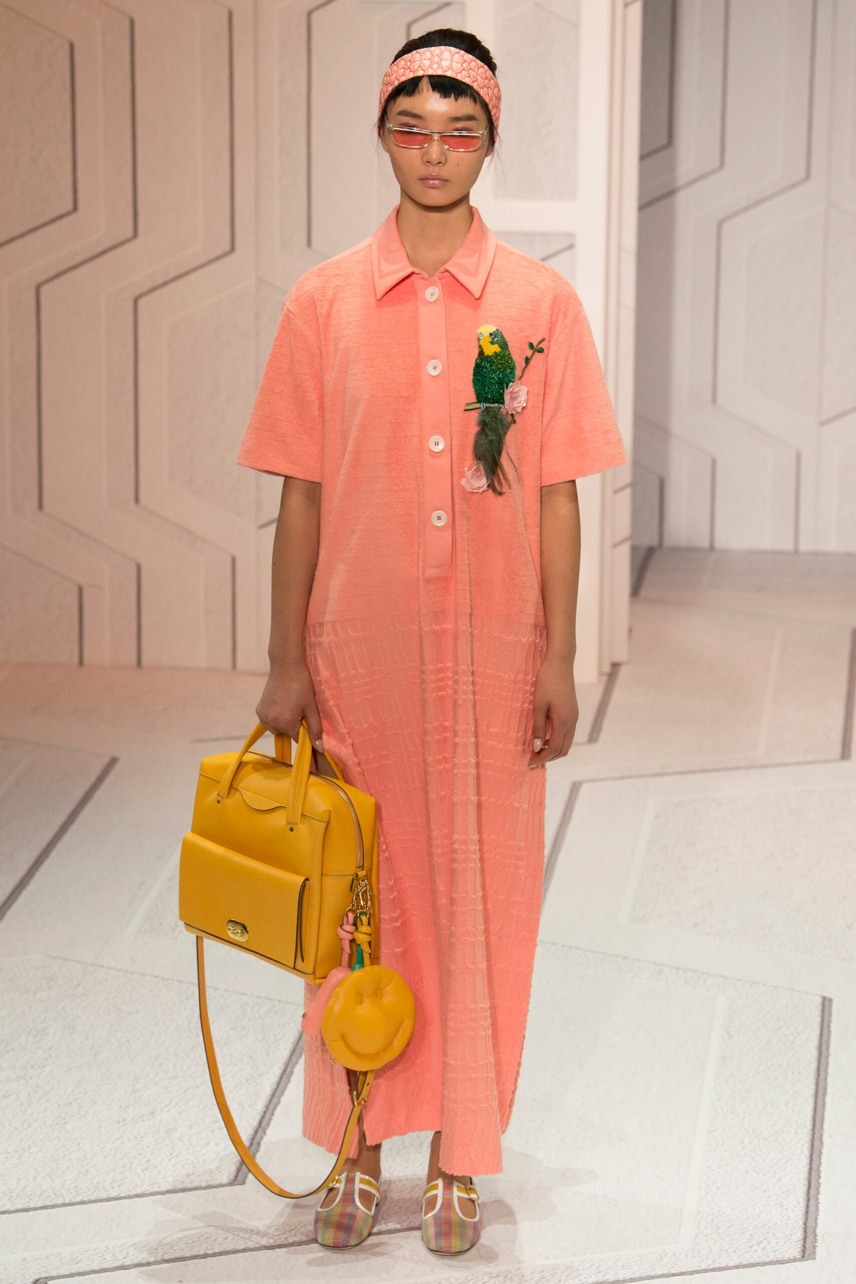 pink relaxed collared dress