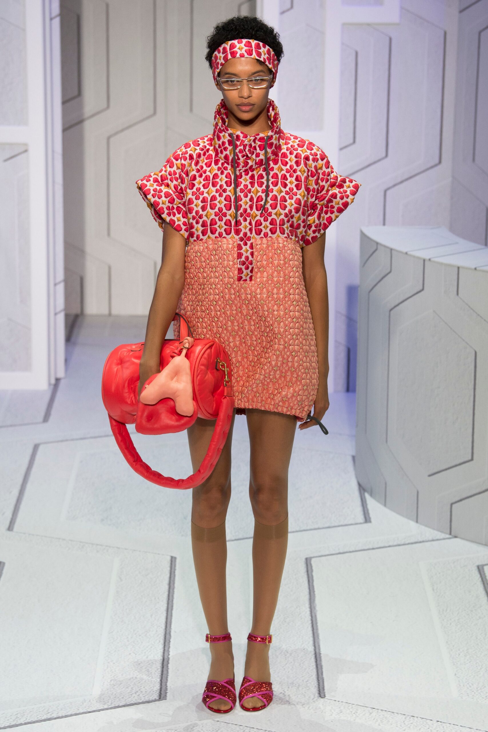 relaxed short-sleeve printed dress