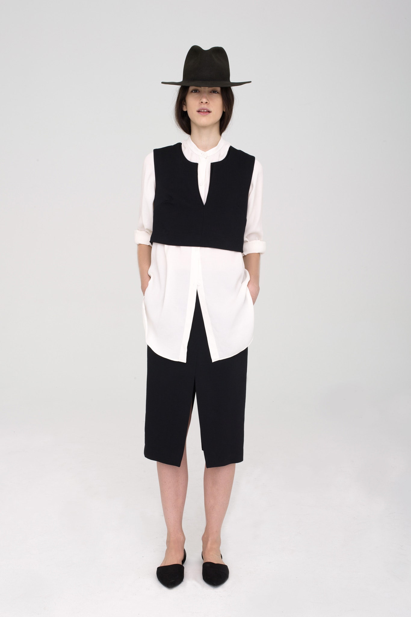 black and white layered outfit