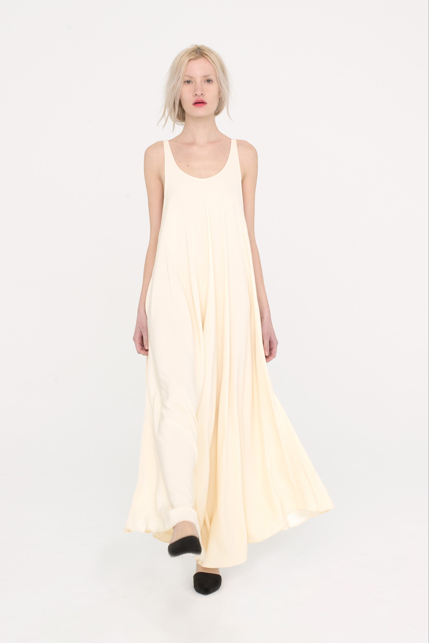 white relaxed sleeveless dress