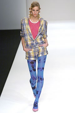 checked blazer with sequined top