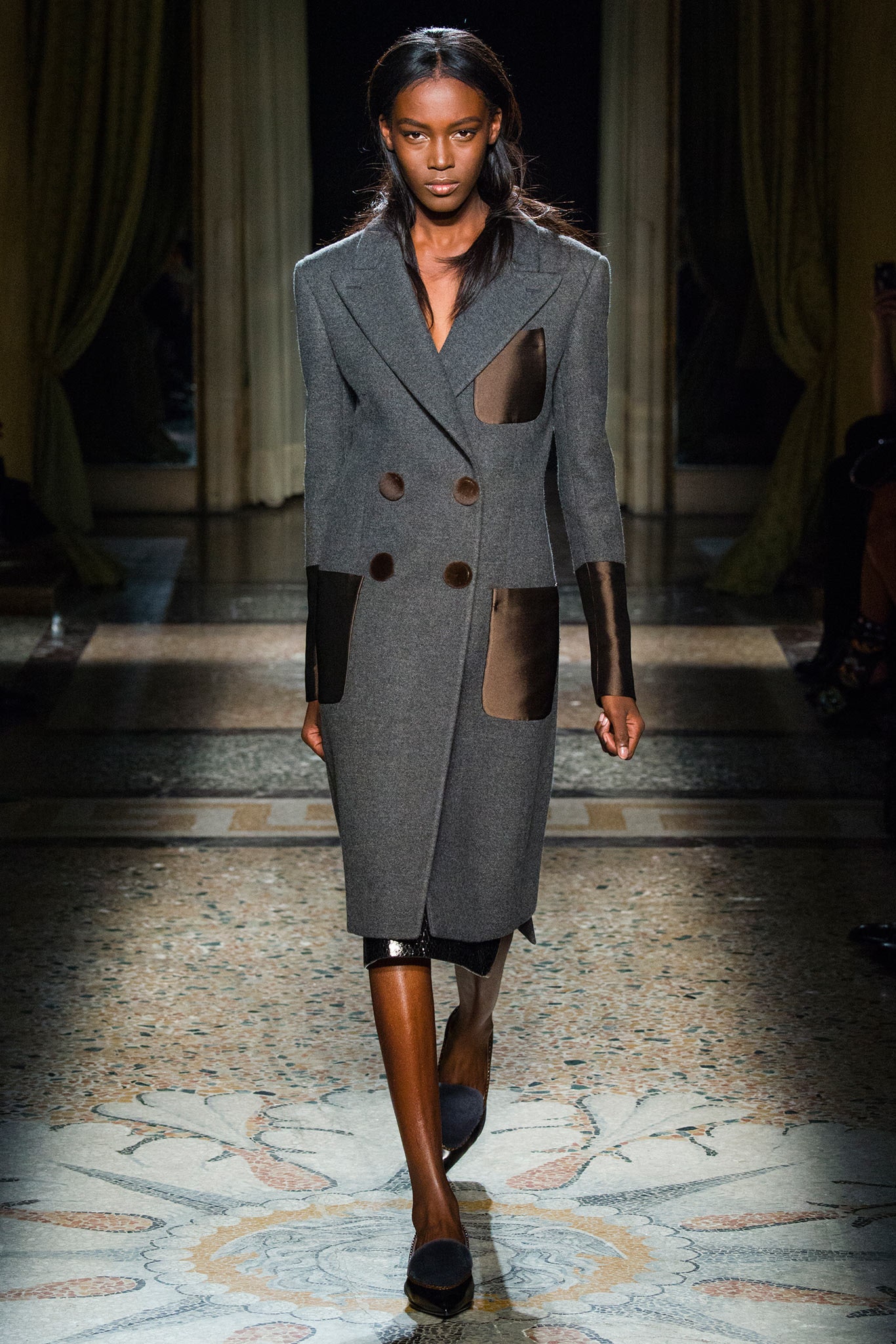 gray tailored wool coat
