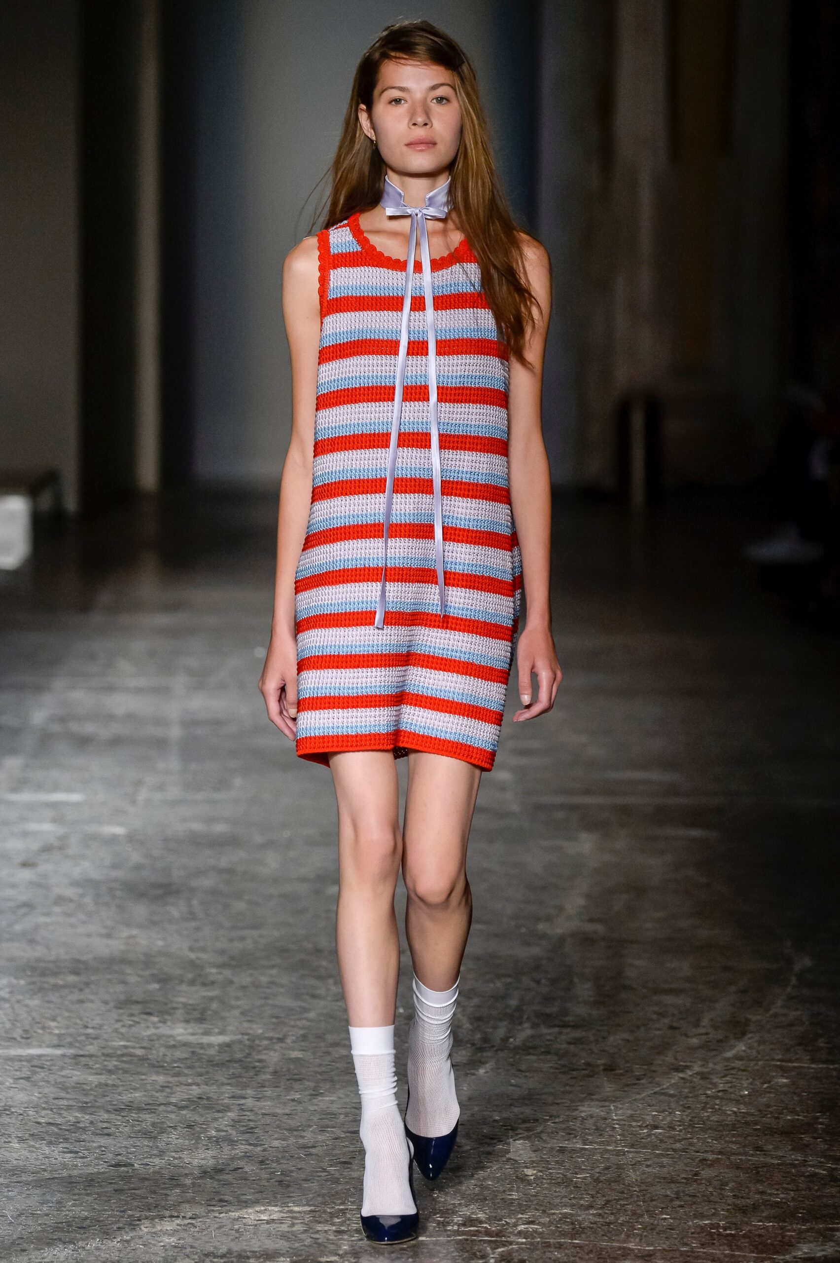 striped cotton sleeveless mini dress
