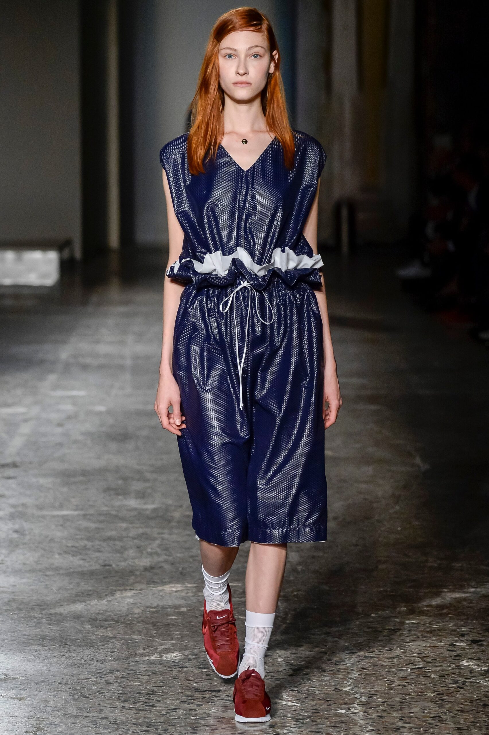 blue cotton relaxed jumpsuit