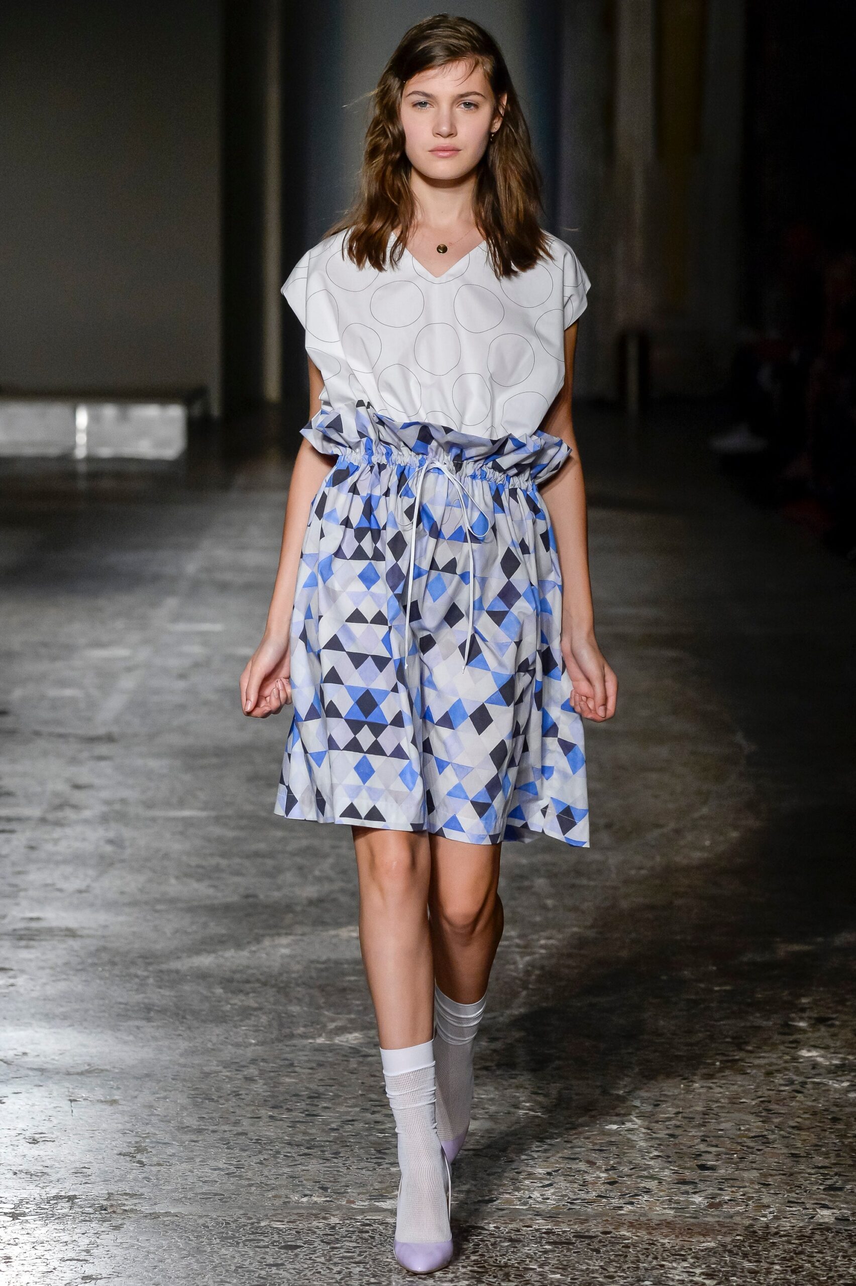 white and blue relaxed dress