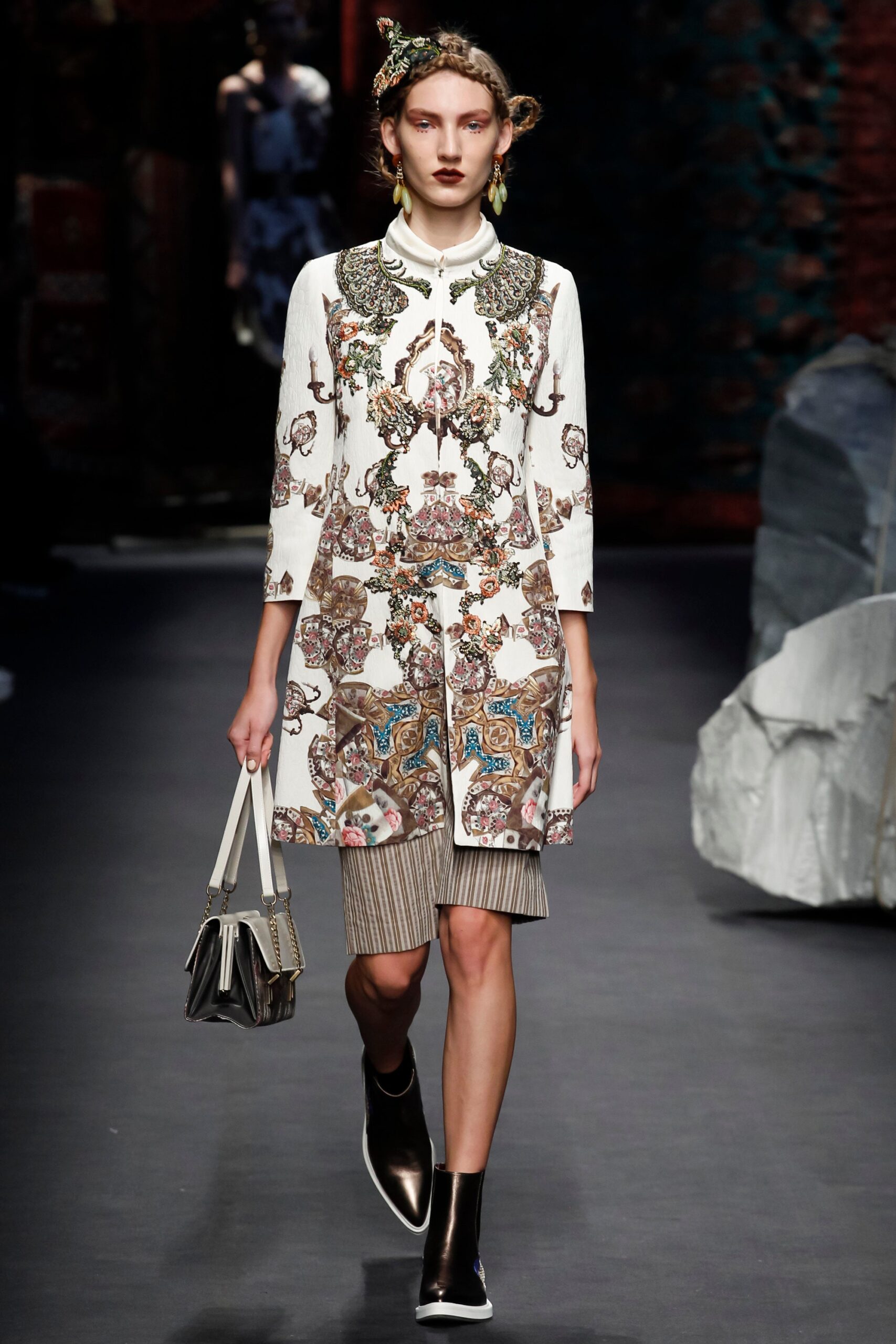 embroidered white dress with shorts