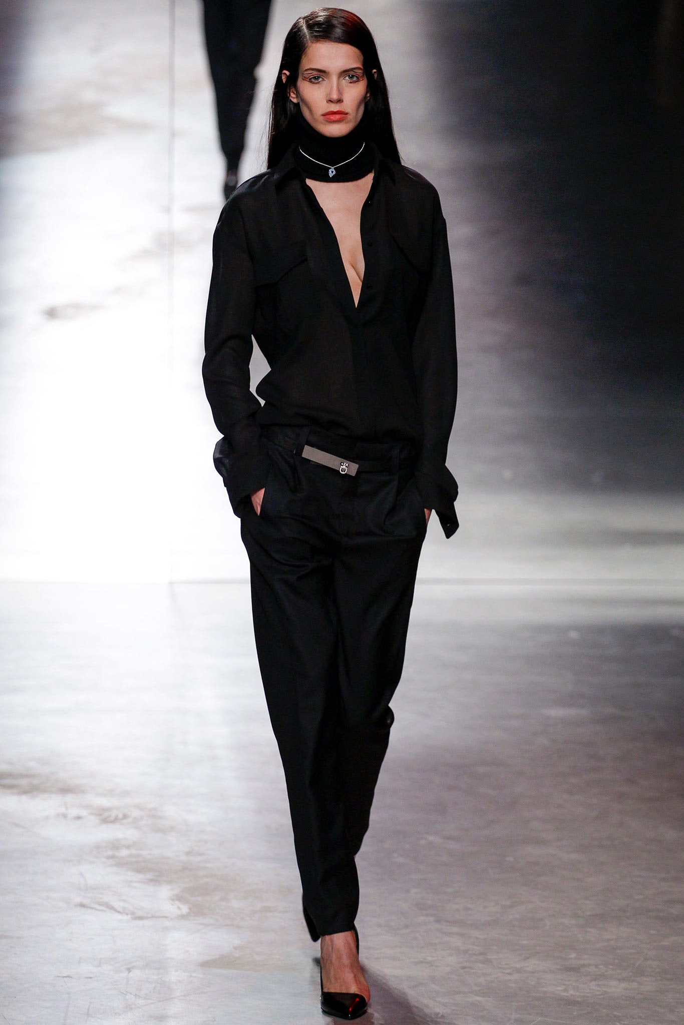 black silk shirt and pants