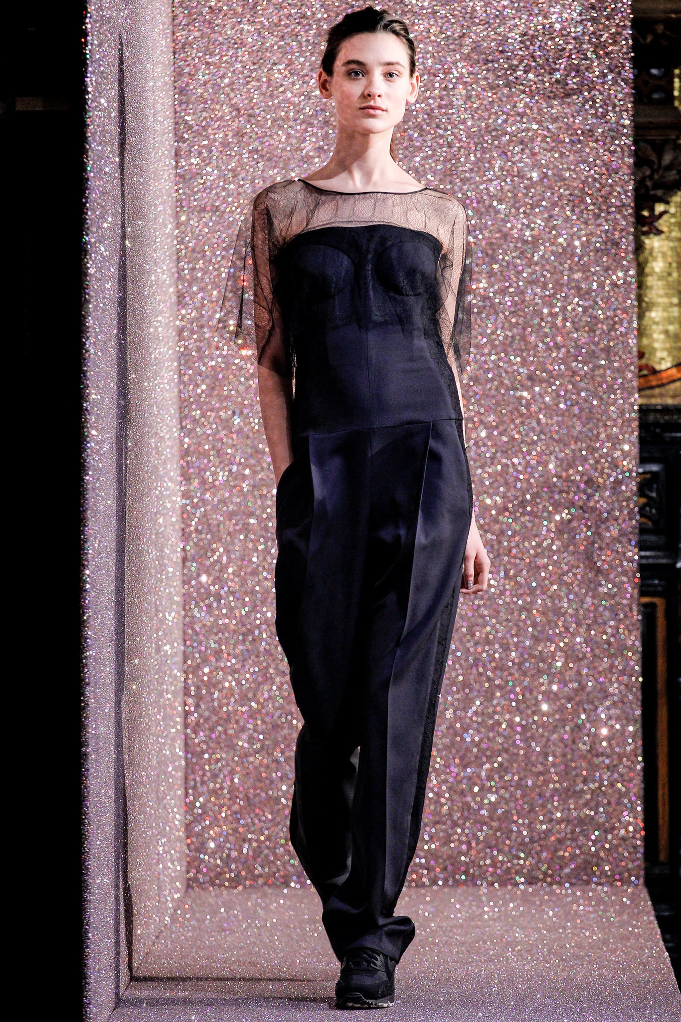 black silk fitted jumpsuit