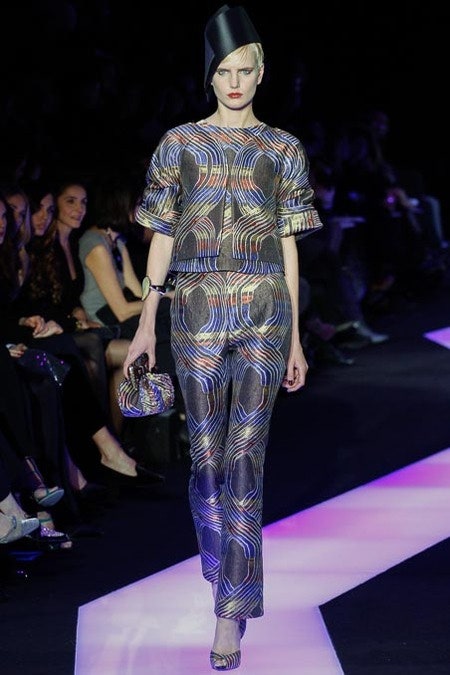 multi silk fitted straight-leg printed pants