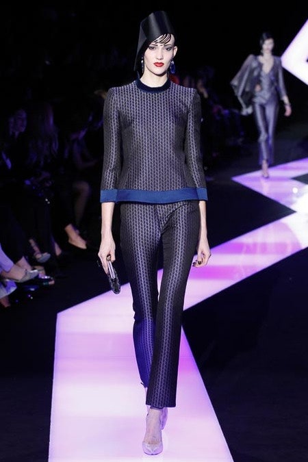 fitted black silk top and pants