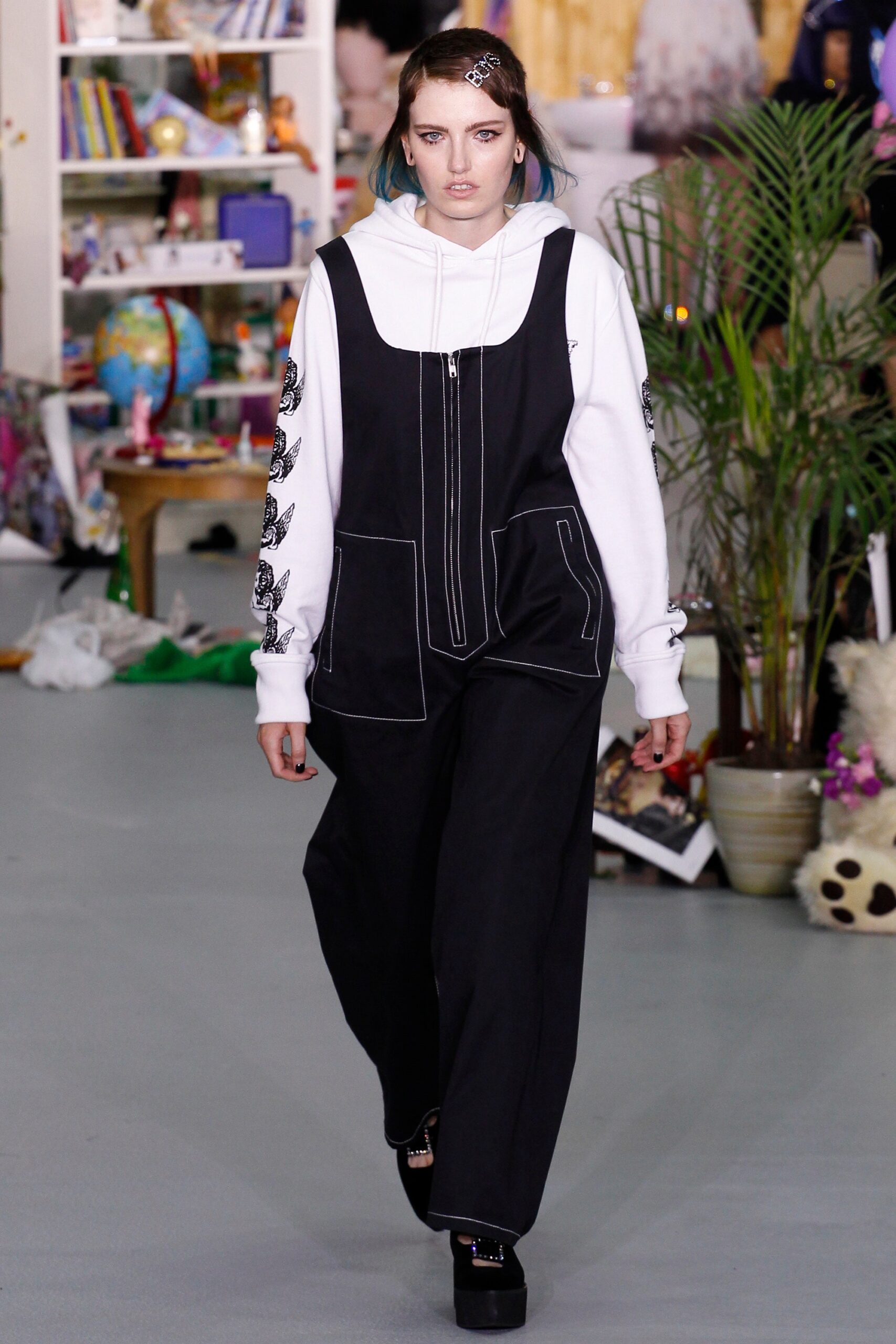 black and white relaxed jumpsuit