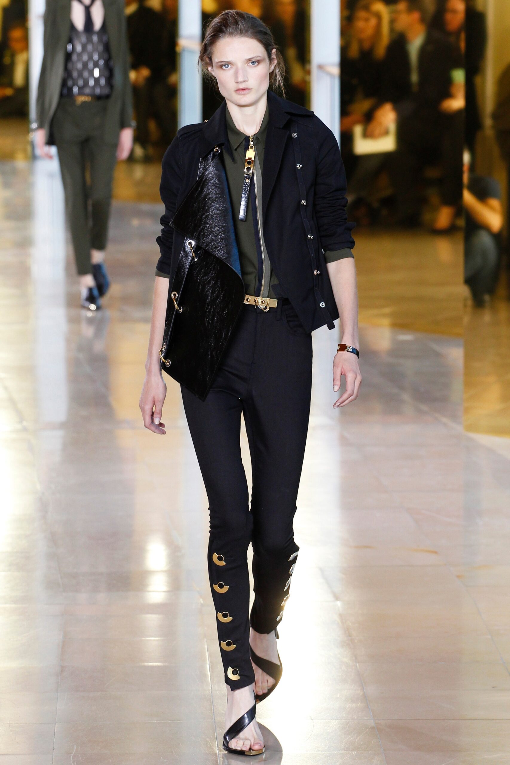 black fitted jacket and pants