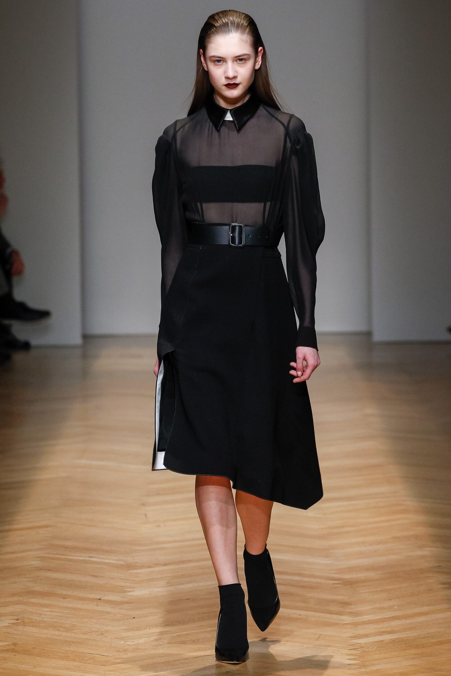 black sheer collared dress