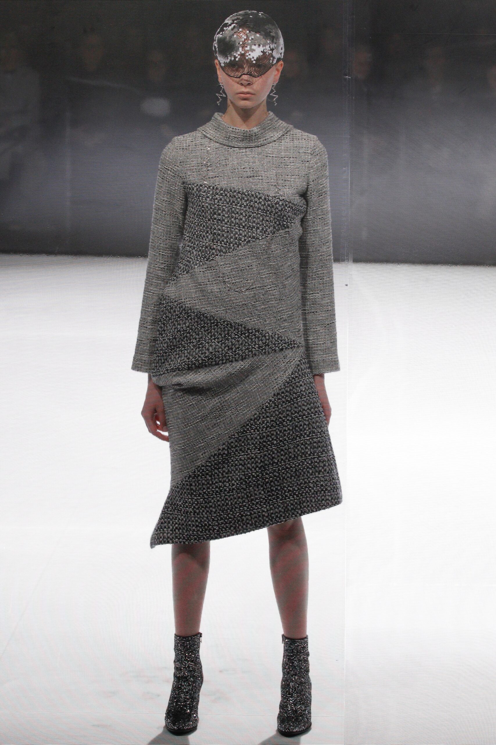 fitted asymmetric wool dress