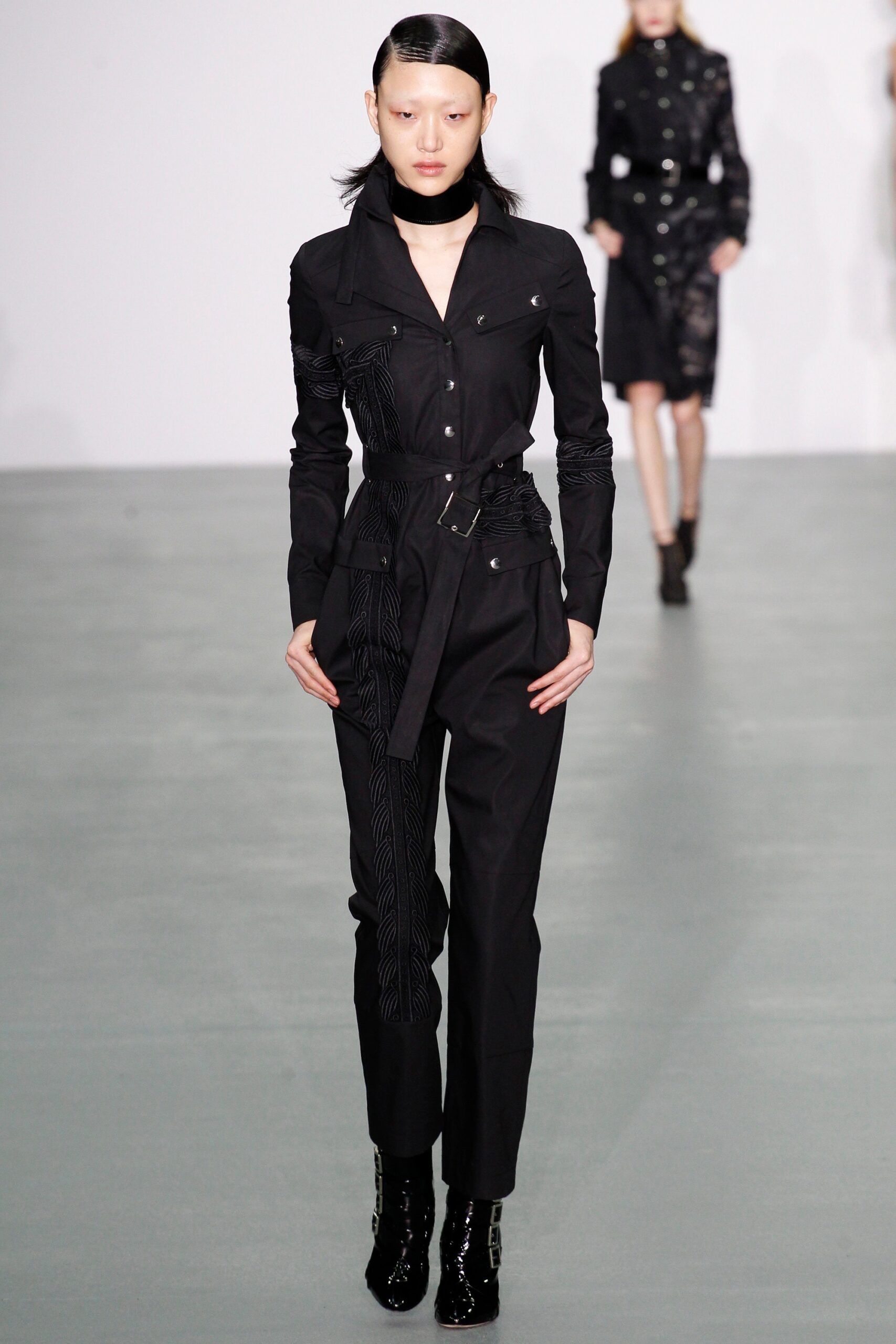 black fitted jumpsuit