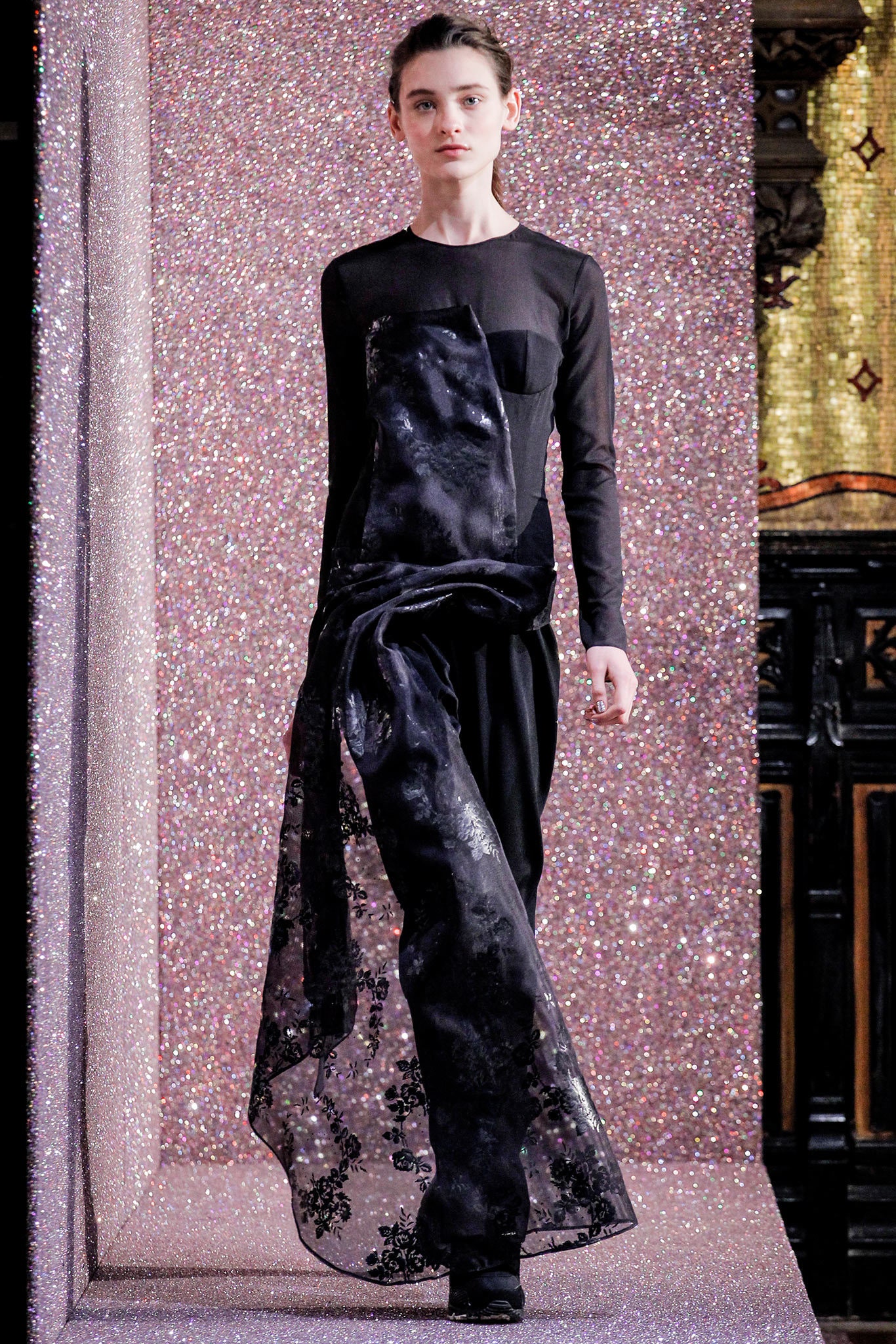 black silk fitted dress